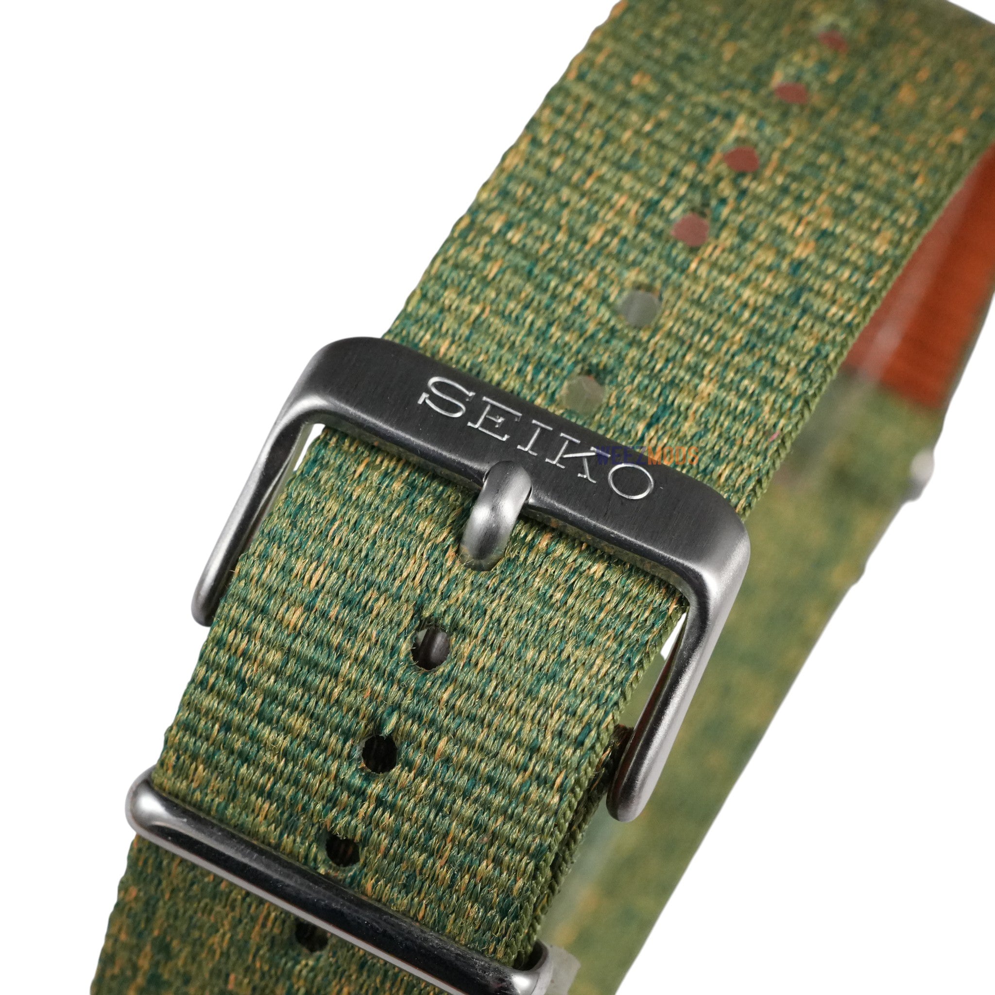Seiko: Olive Speckle with Orange Lining Nato Strap (22MM)