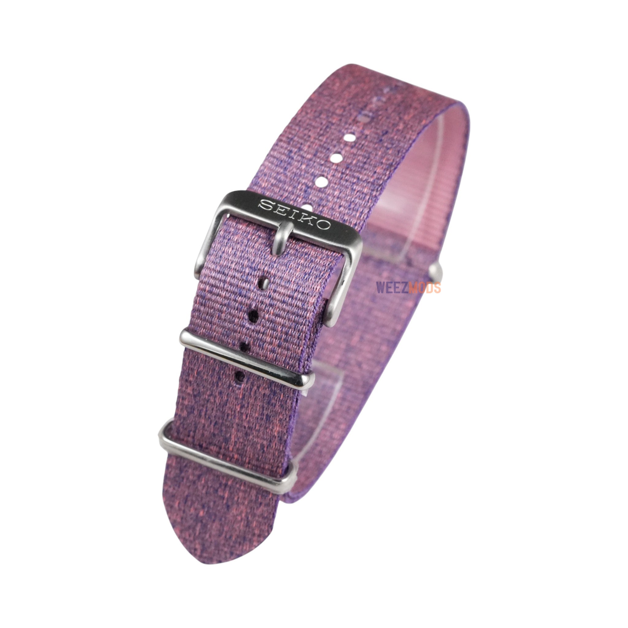 Seiko: Purple Speckle with Pink Lining Nato Strap (22MM)