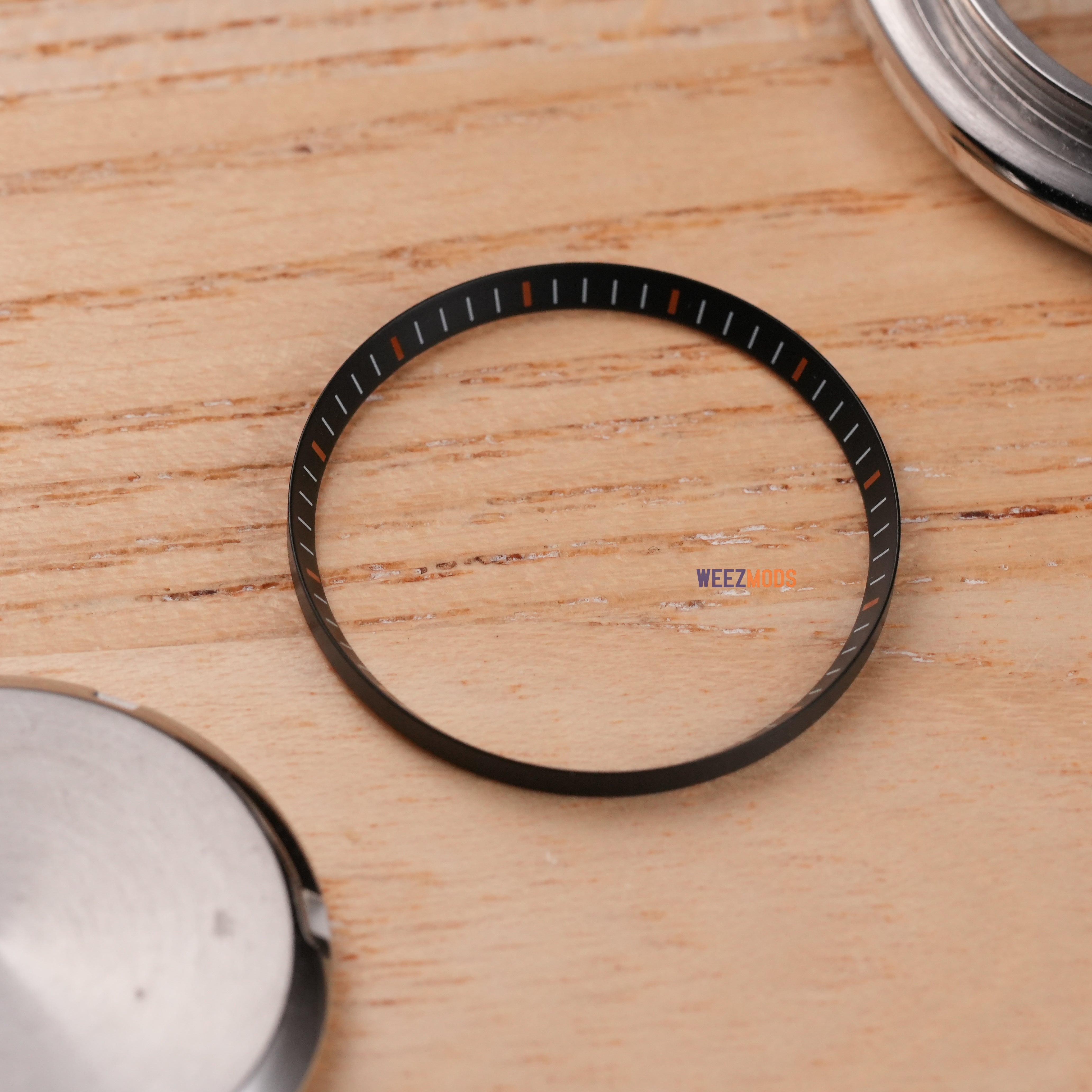 SKX007/SRPD Chapter Ring: Black with Orange Markers