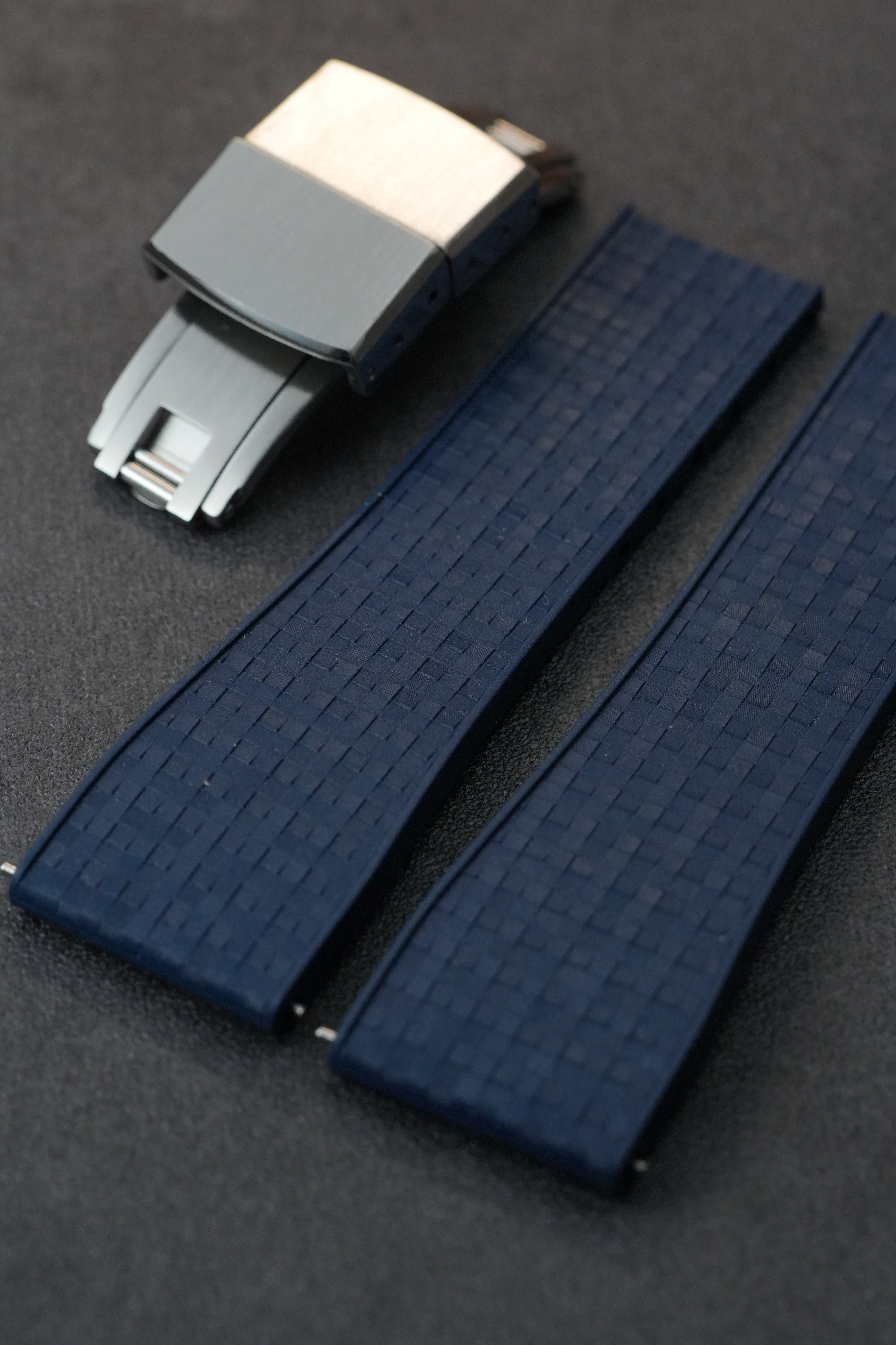 CTS FKM: Navy Blue Mosaic Rubber Strap