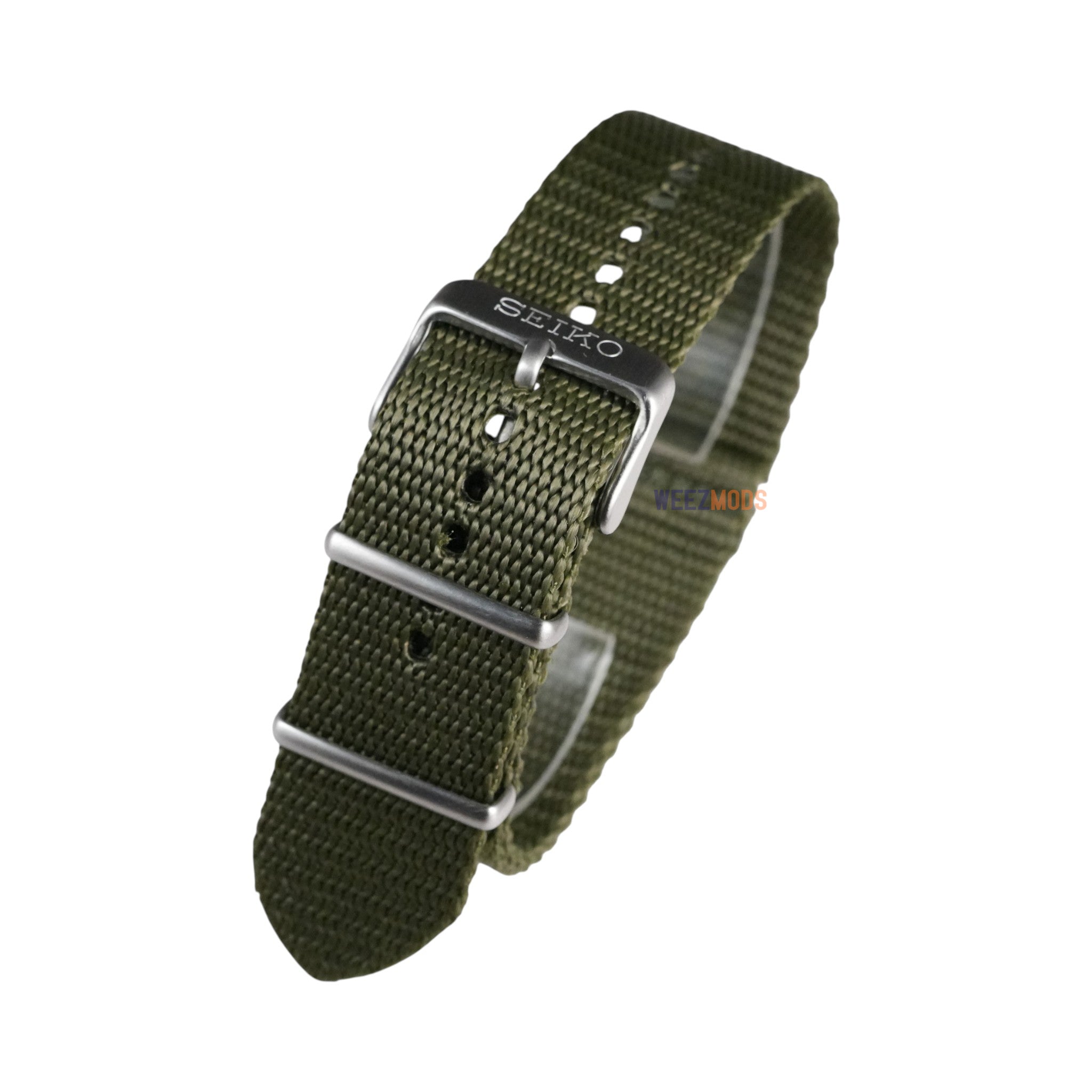 Seiko: Military Green Snake-Weaved Nato Strap (22MM)
