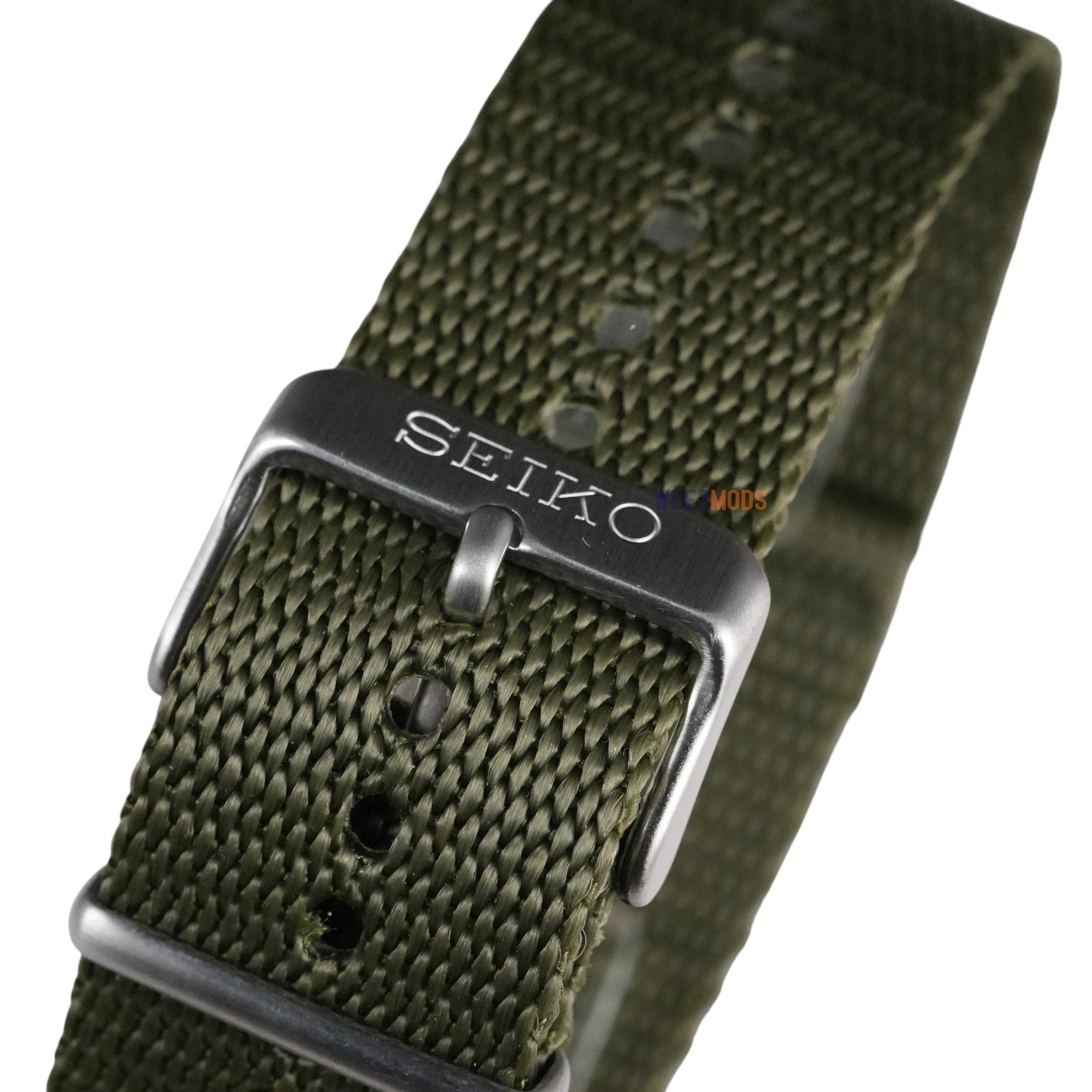 Seiko: Military Green Snake-Weaved Nato Strap (22MM)