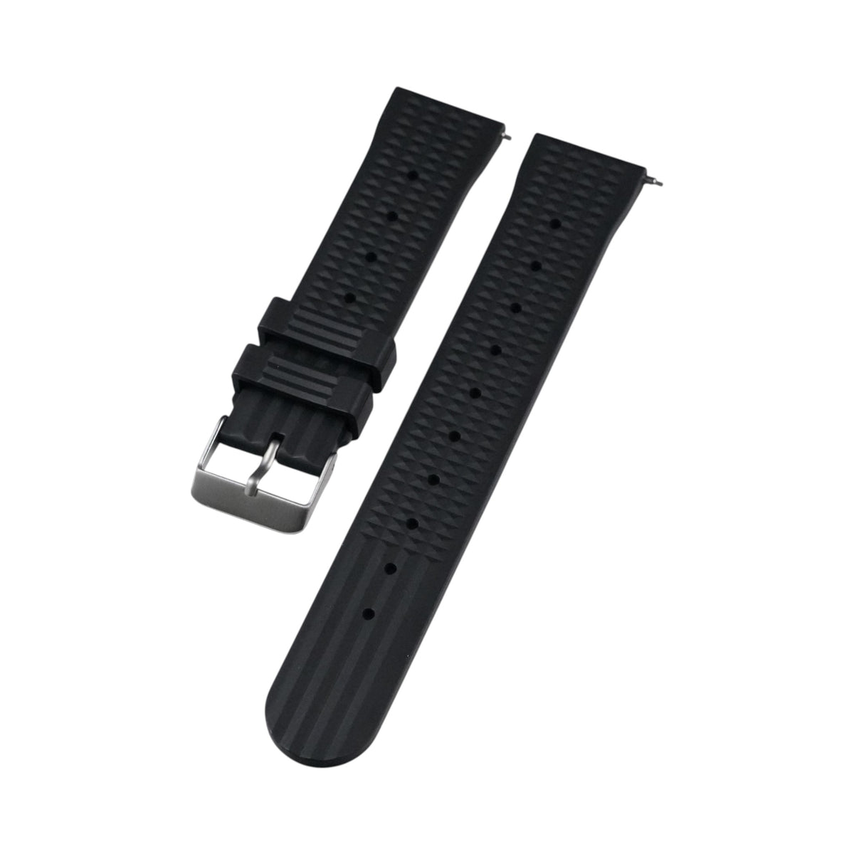 Black Waffle: FKM Rubber Strap
