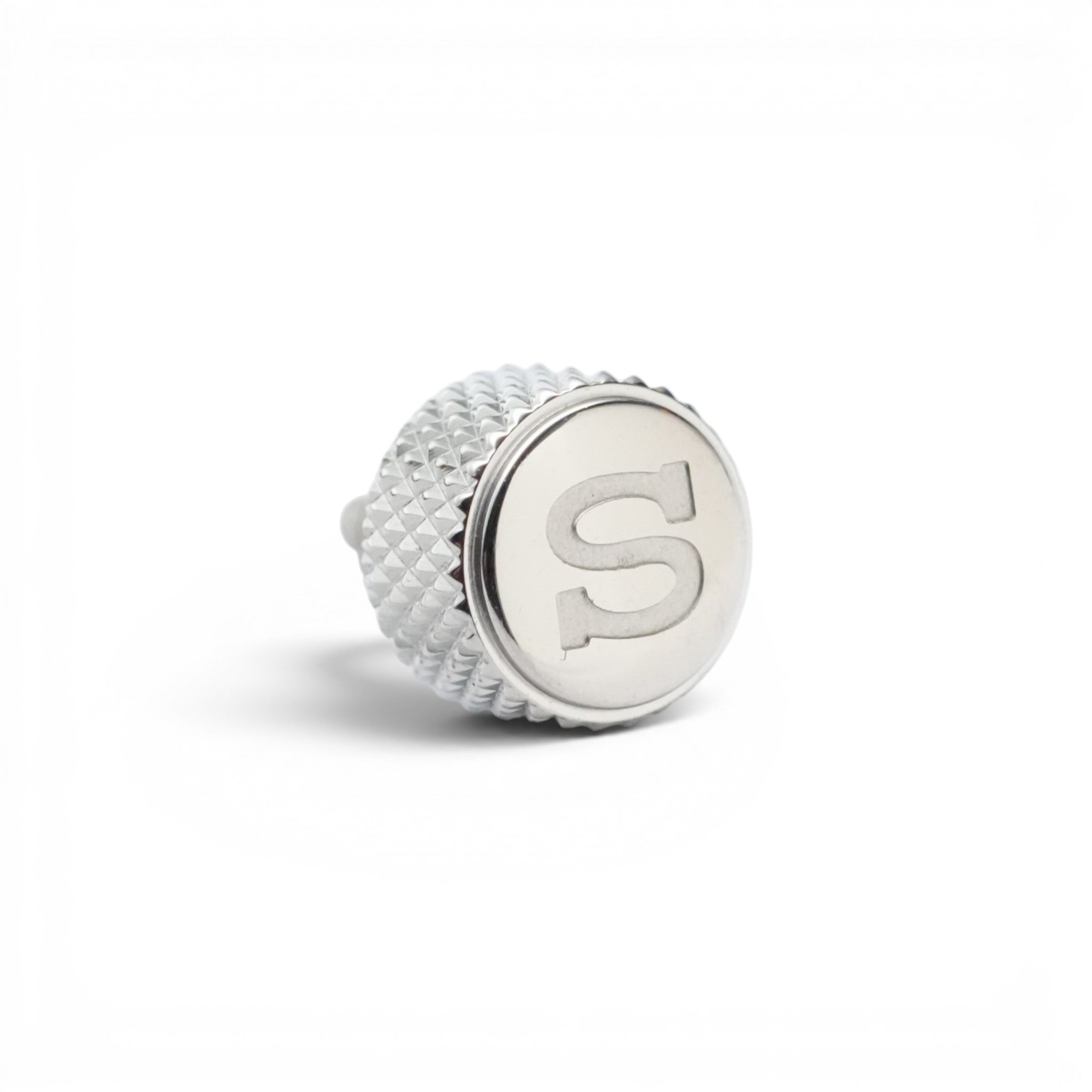 SKX007 Knurled Crown: Polished Silver with S
