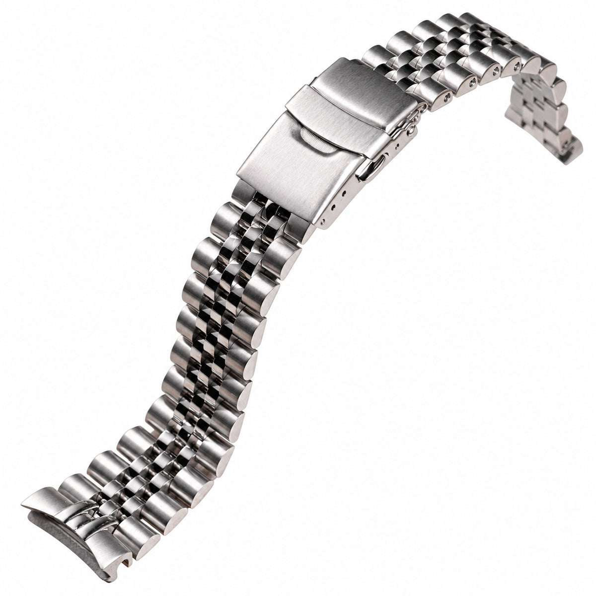 MM300 Jubilee brushed silver bracelet on white background