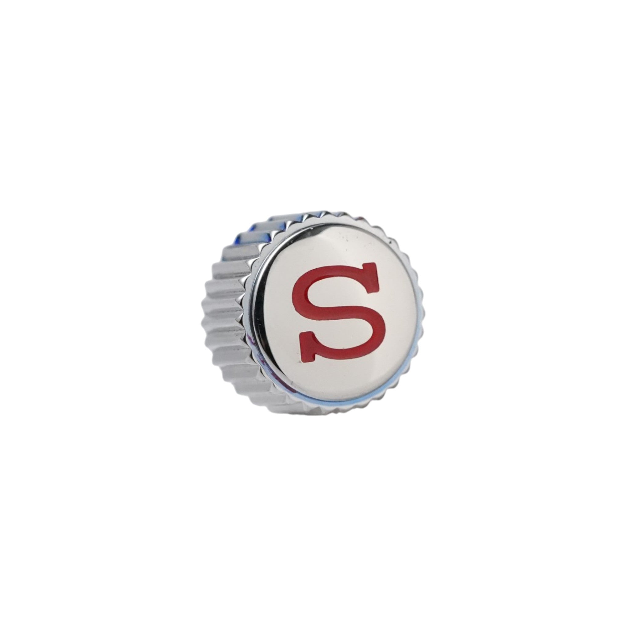 SKX007 Crown: Polished Silver with Red S