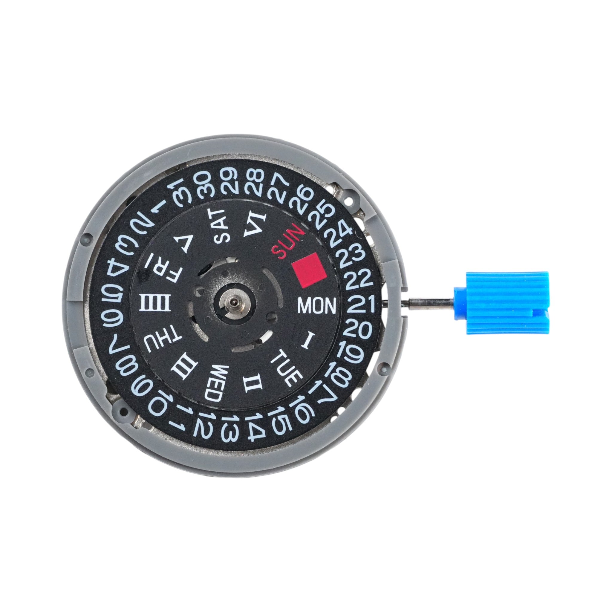 Seiko NH36A Roman: Black Day-Date Automatic Movement (3:00" Position)