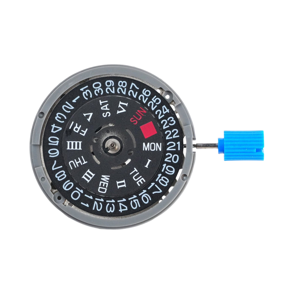 Seiko NH36A Roman: Black Day-Date Automatic Movement (3:00" Position)