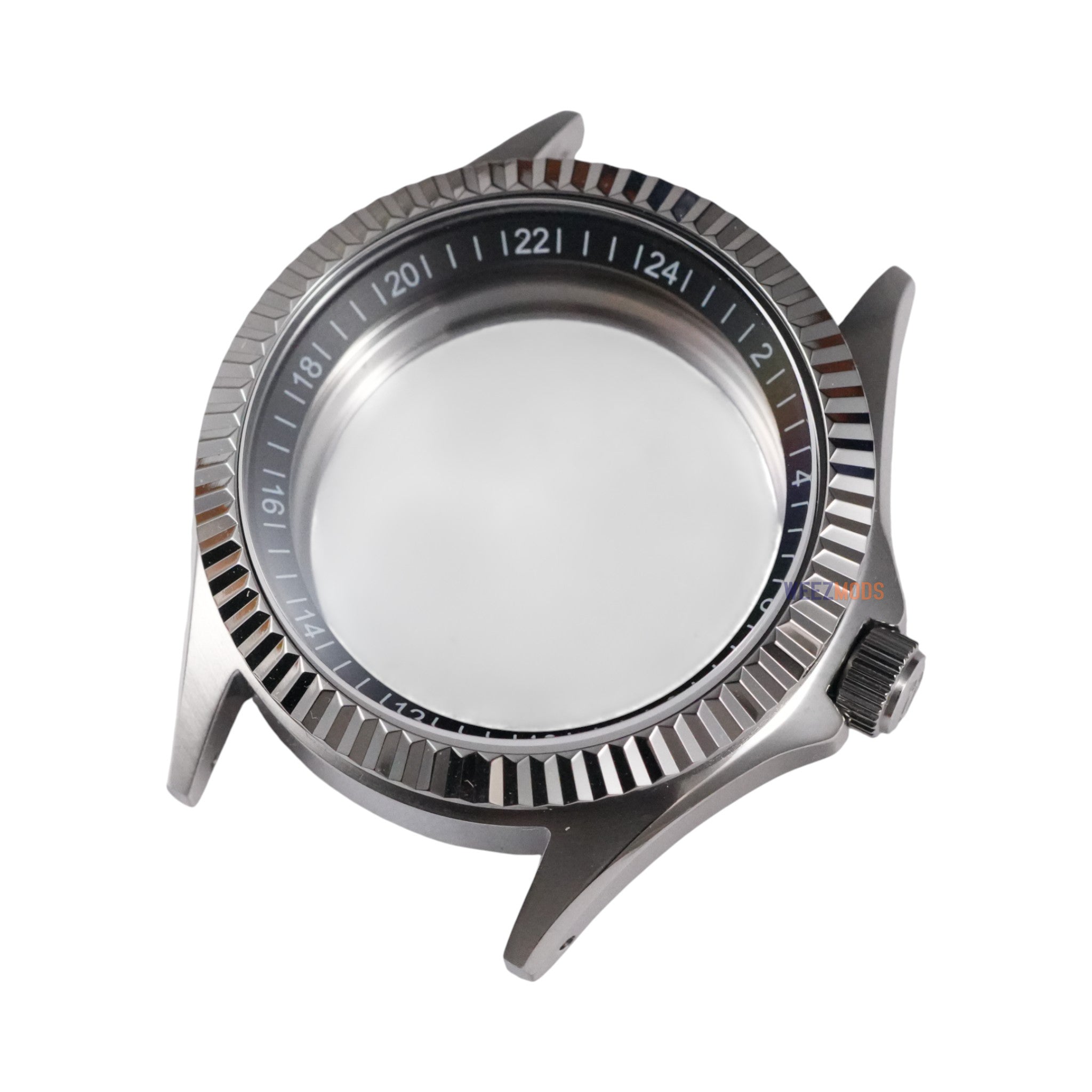 SRPE Fluted: Black 'GMT' Brushed Silver Case (Ready-to-Build)