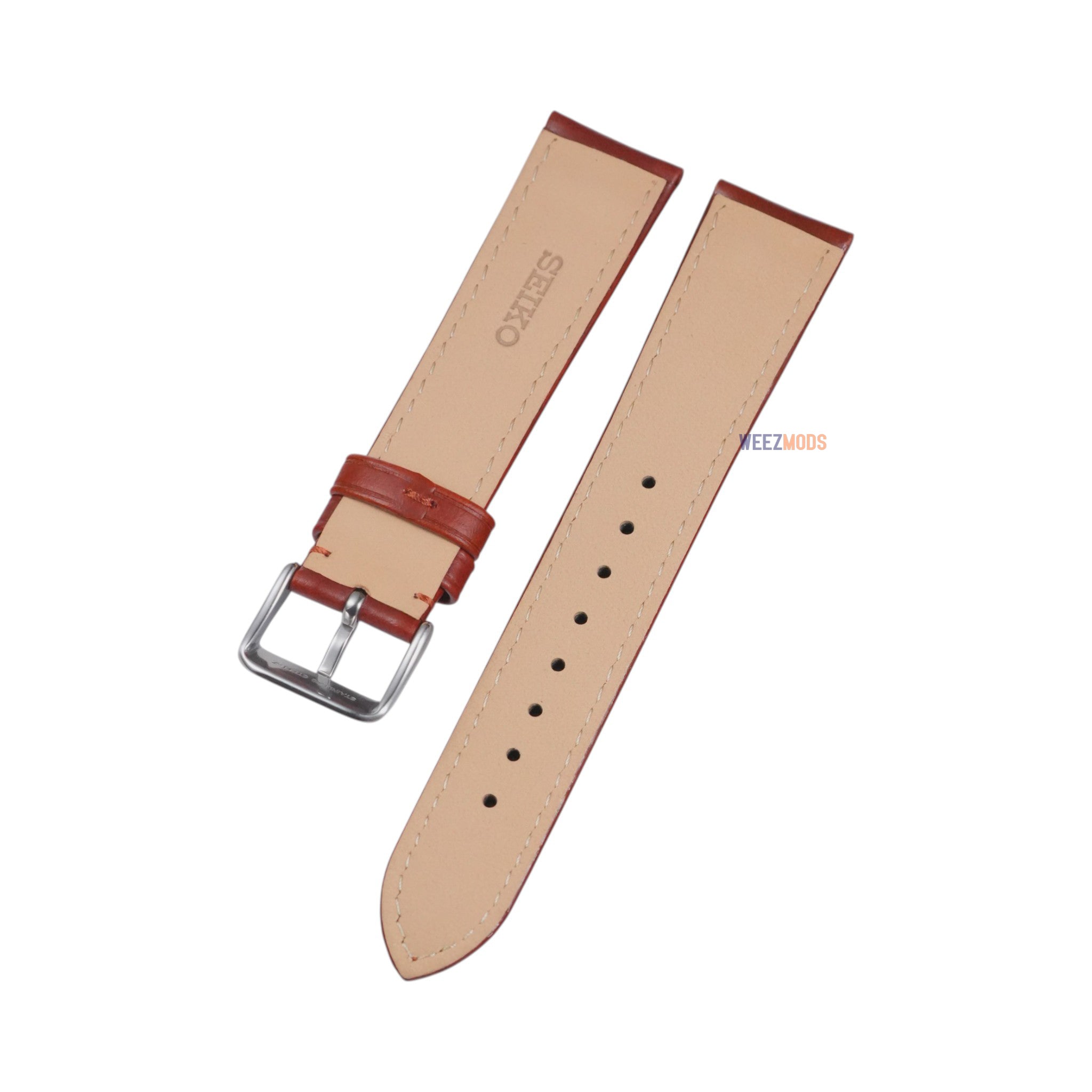 Seiko Presage: 'Cocktail' Plain Light Brown Leather Strap