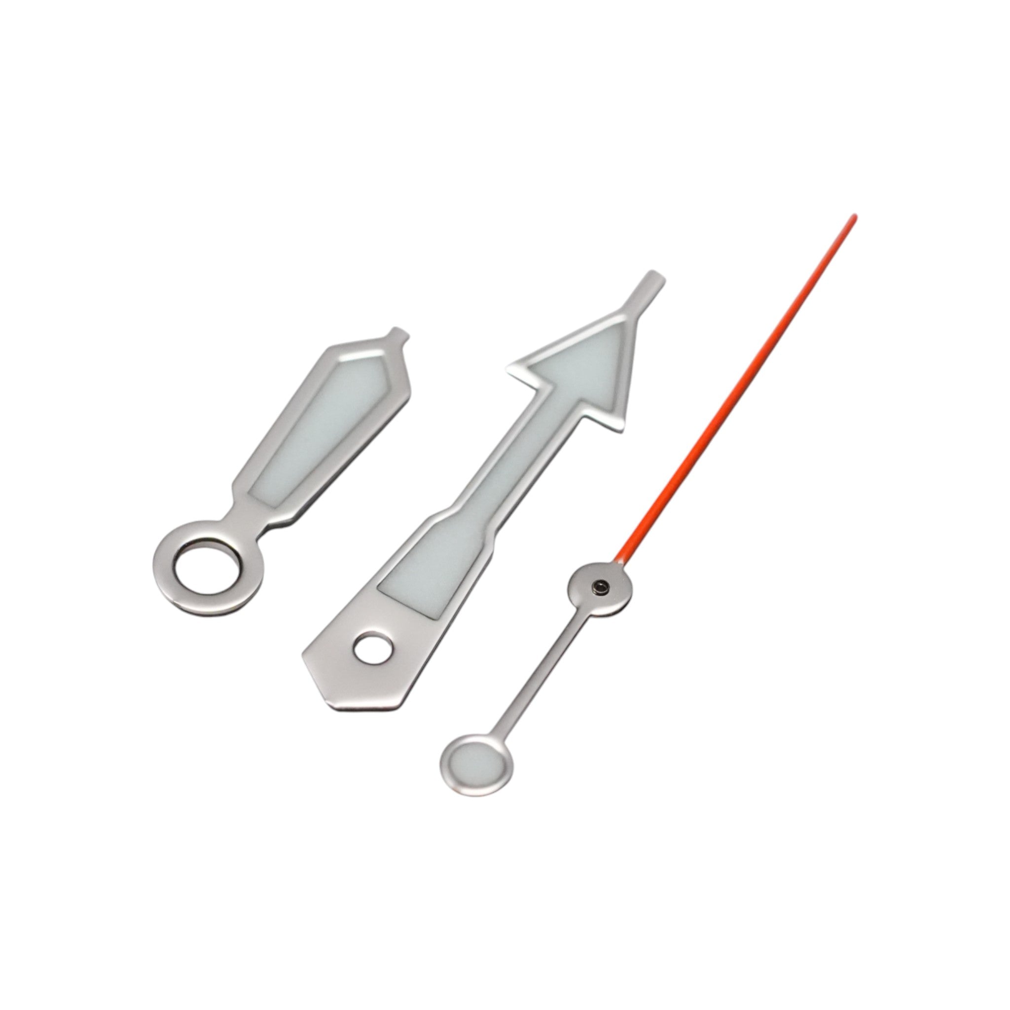 SKX: Polished Silver Hands with Orange Tip