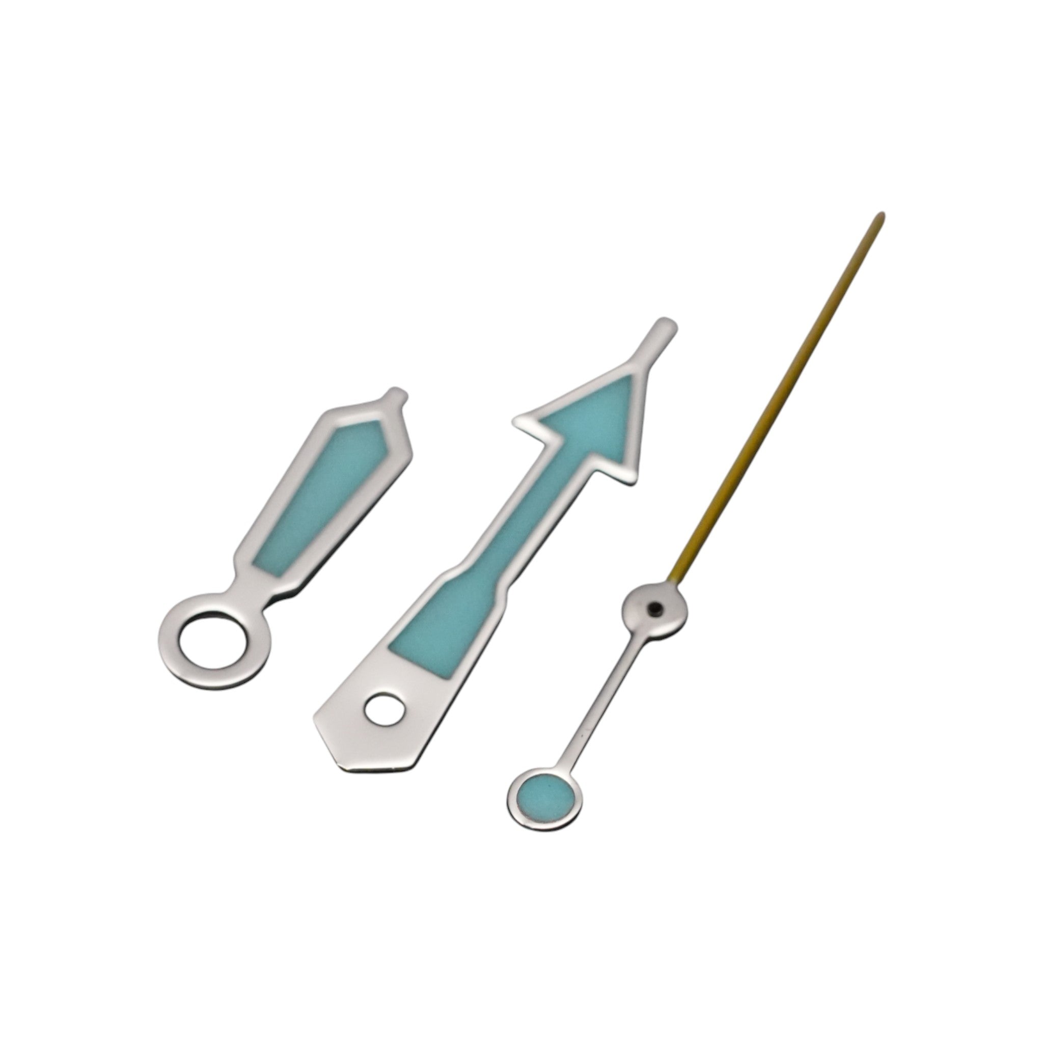 SKX: Polished Silver Hands with Yellow Tip