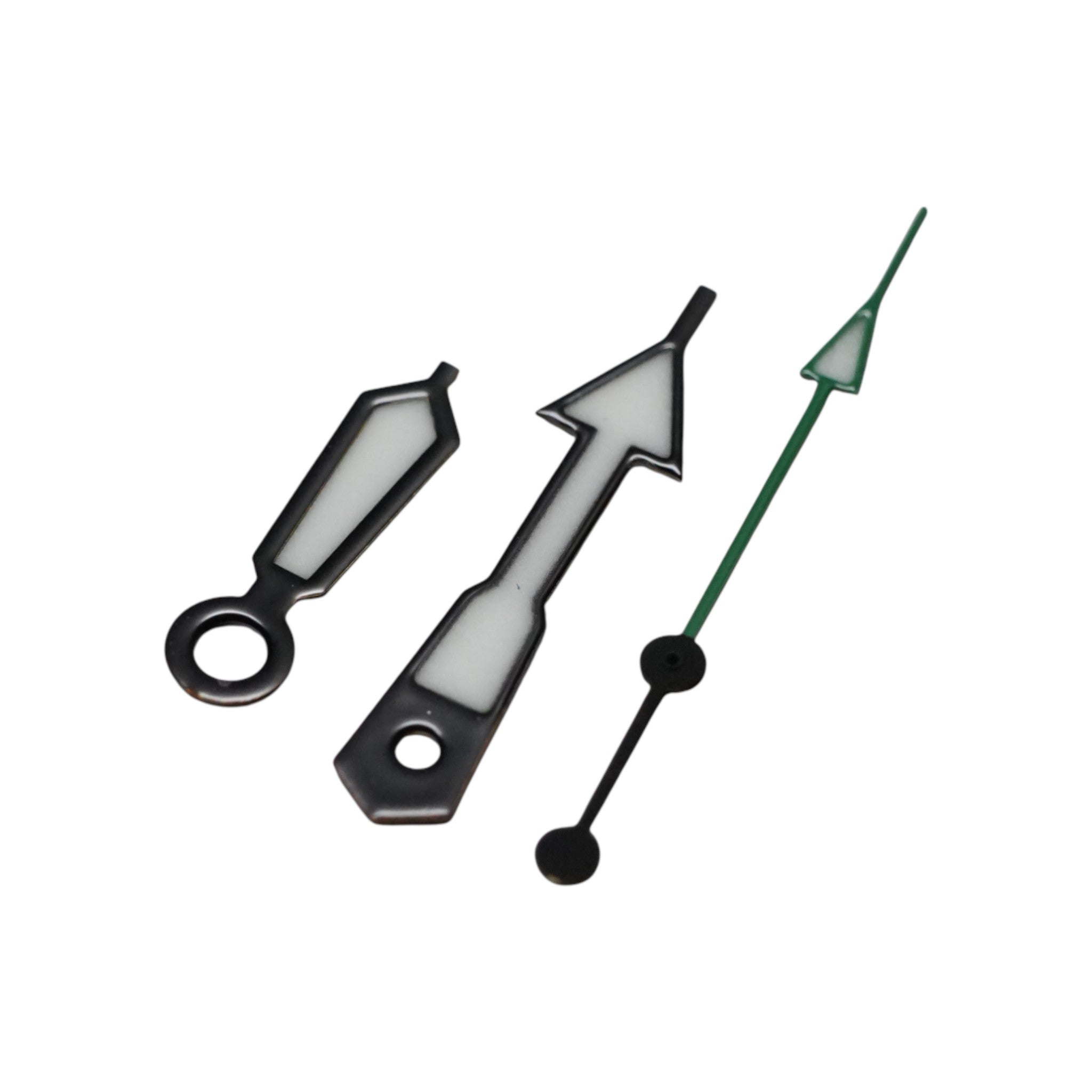 SKX: Polished Black Hands with Green Arrow