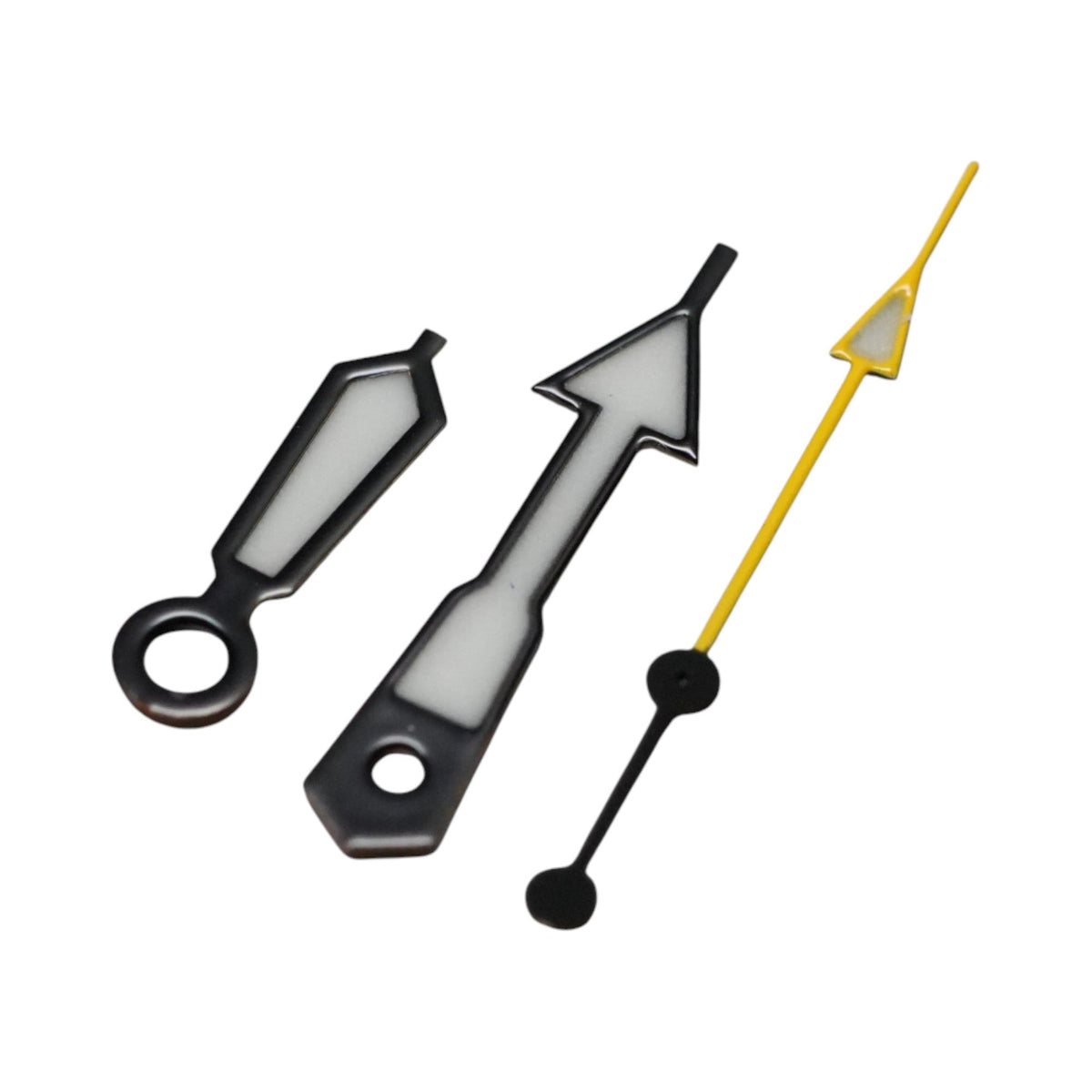 SKX: Polished Black Hands with Yellow Arrow