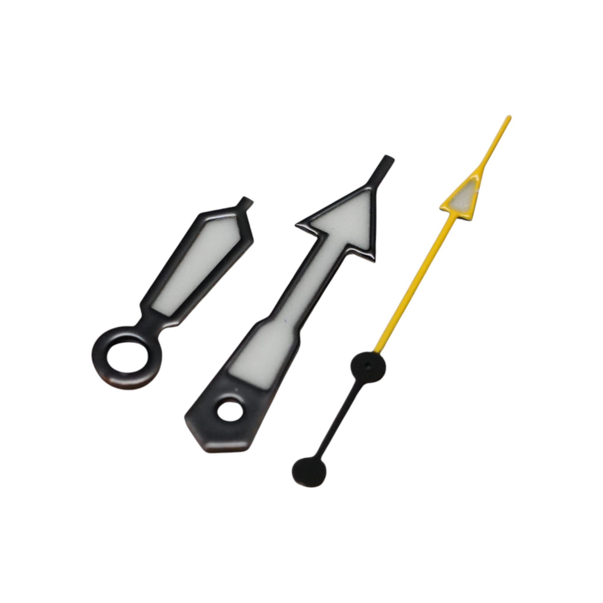 SKX: Polished Black Hands with Yellow Arrow