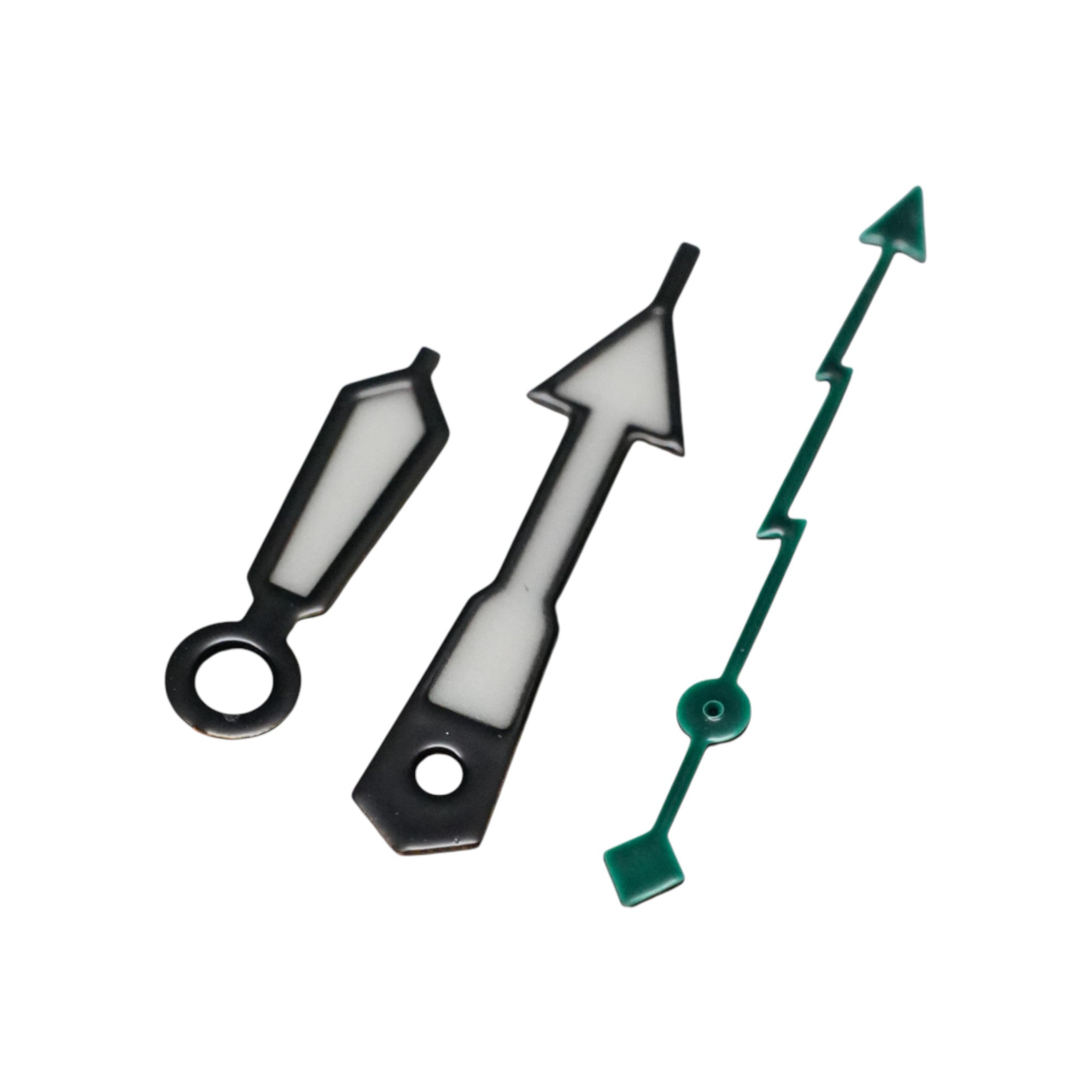 SKX: Polished Black Hands with Green Lighting