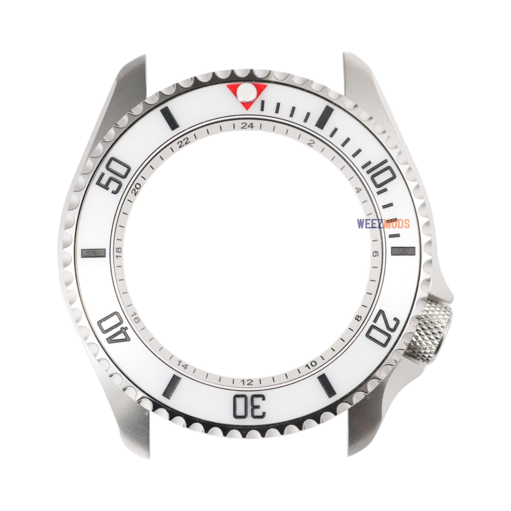 SKX007/SRPD Sub: White in Black Full Markers (Red Pip)