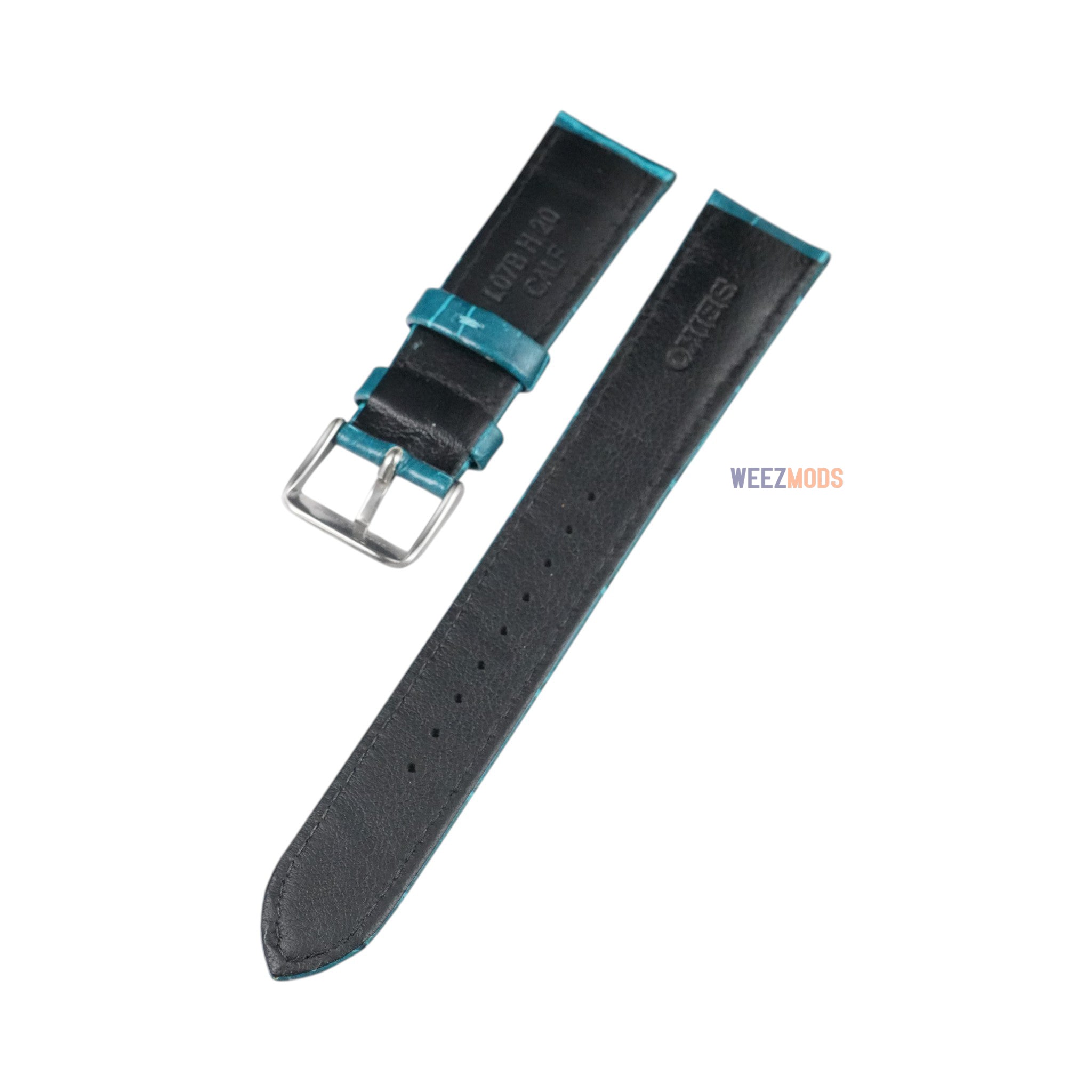Seiko Presage: 'Cocktail' Cyan Alligator Leather Strap