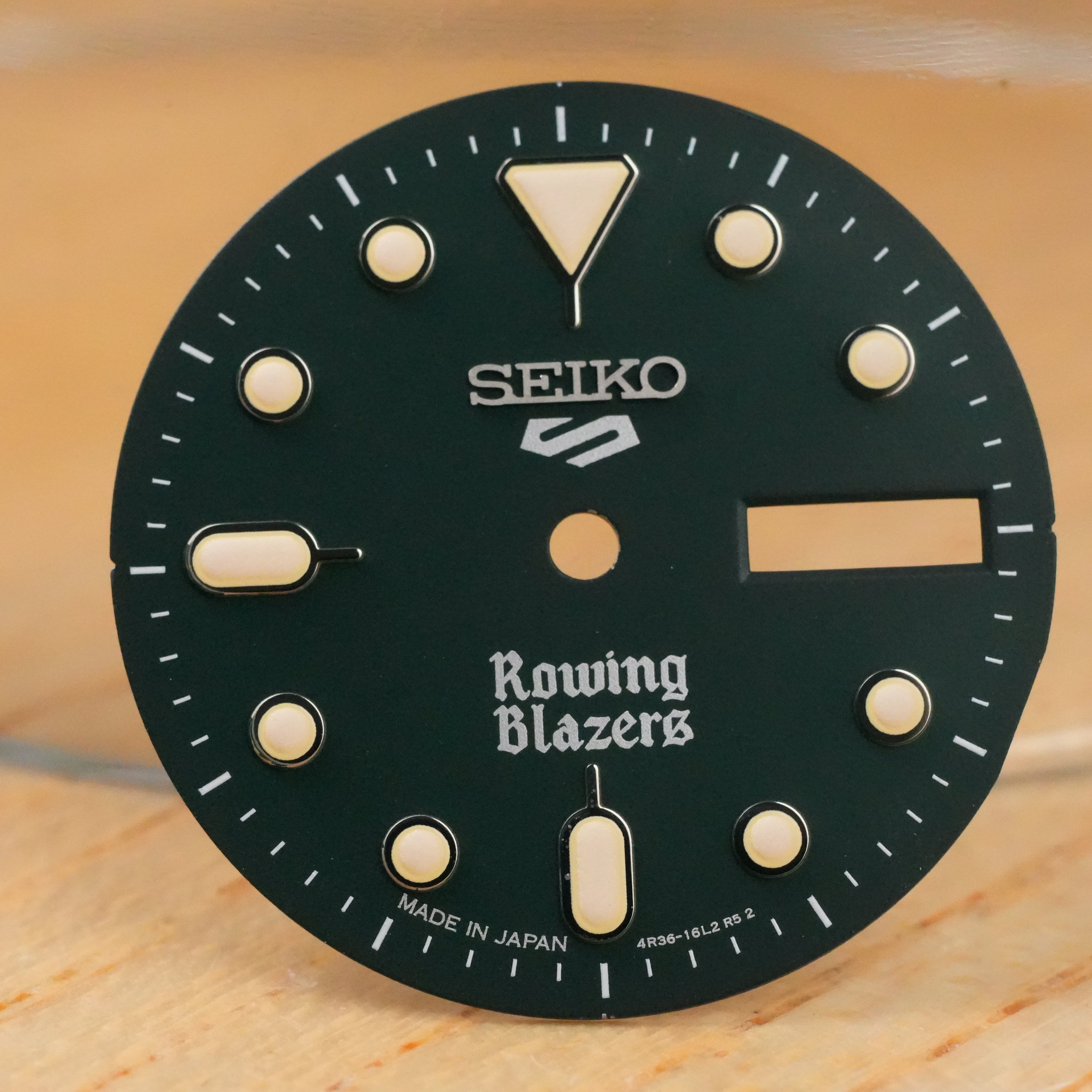 Seiko SRPJ: Greem "Rowing Blazers" OEM Dial (With Minute Markers)