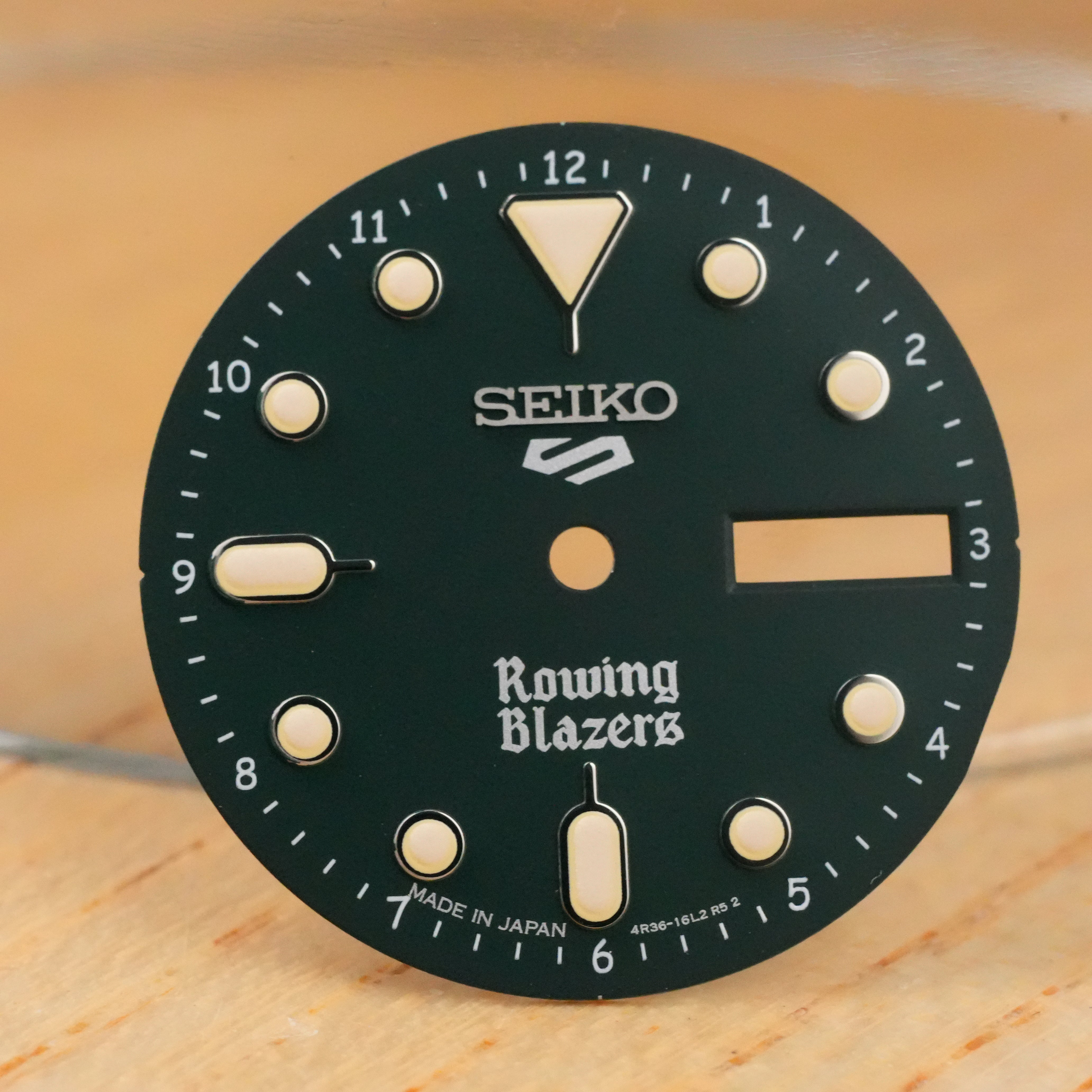 Seiko SRPJ: Green "Rowing Blazers" OEM Dial (With 12 Hour Markers)
