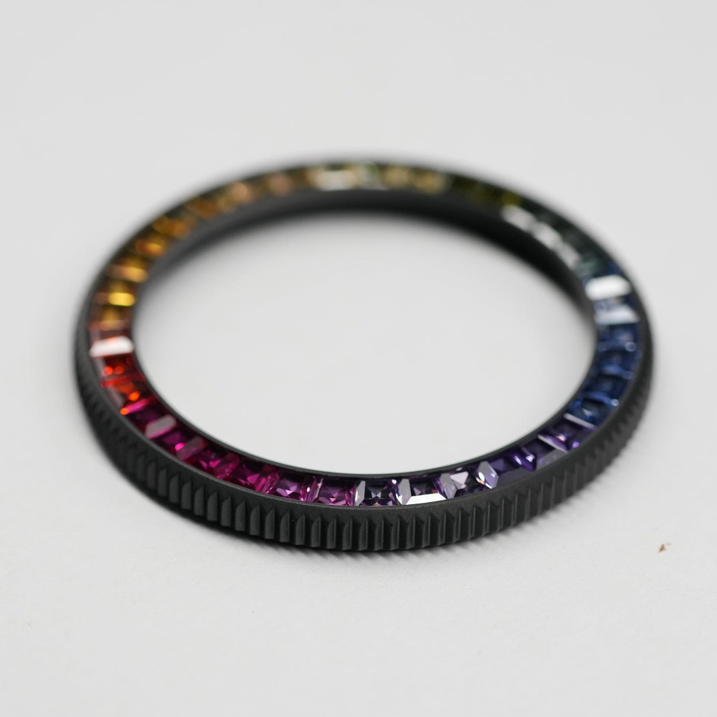 Coin Edge Bezel: Matte Black in Rainbow