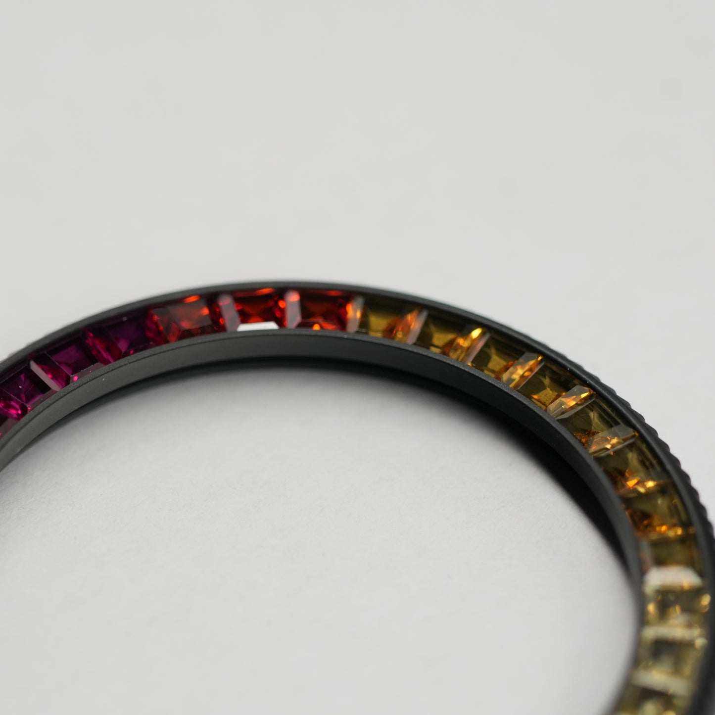 Coin Edge Bezel: Matte Black in Rainbow