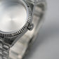 36MM Fluted: Brushed Silver with Dome & Presidential Bracelet