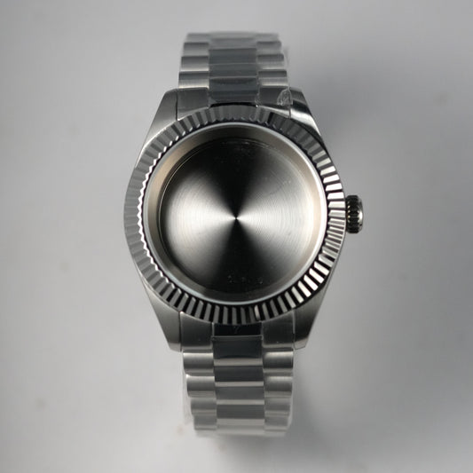 40MM Fluted: Brushed Silver with Presidential Bracelet