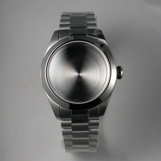 40MM Pilot: Brushed Silver with Dome & Presidential Bracelet