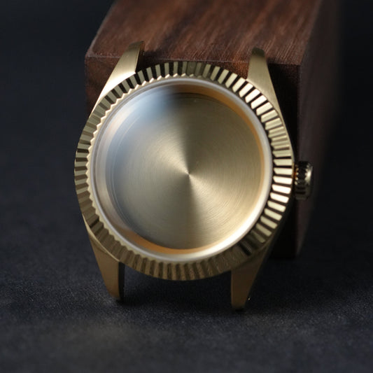 40MM Fluted: Brushed Gold with Dome