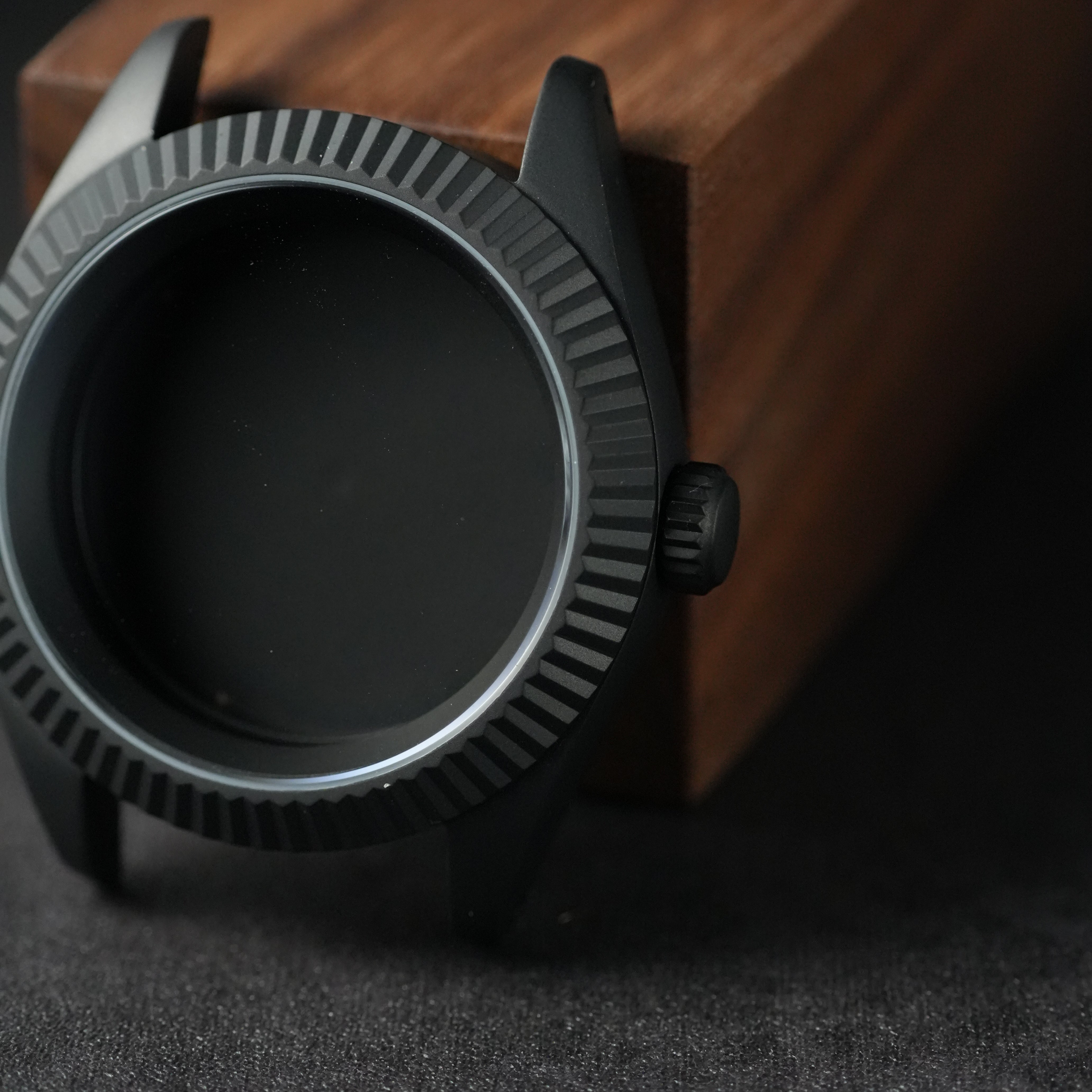 40MM Fluted: Matte Black with Flat Sapphire