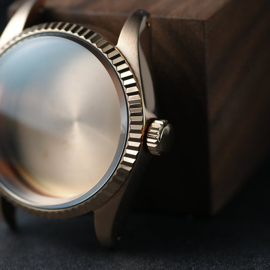 36MM Fluted: Brushed Rose Gold with Dome