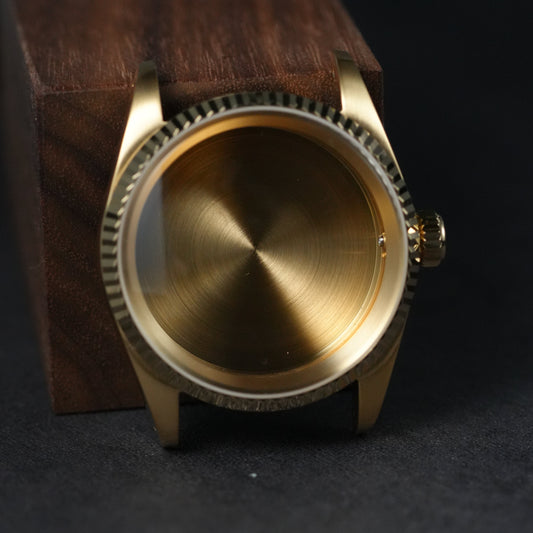 36MM Fluted: Brushed Gold with Dome