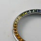 Coin Edge Bezel: Polished Silver in Rainbow