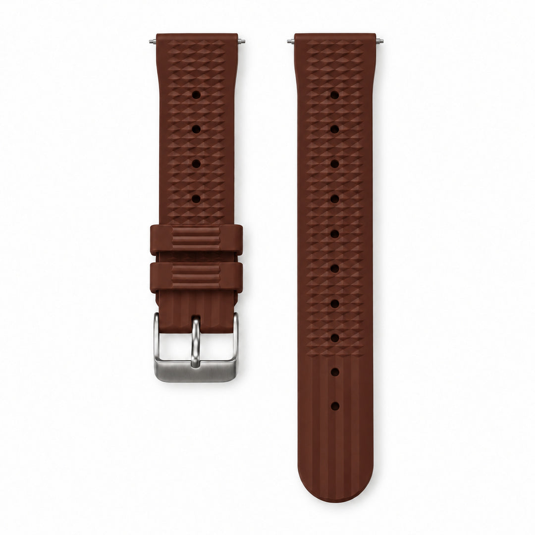 Brown Waffle: FKM Rubber Strap — studio listing photo