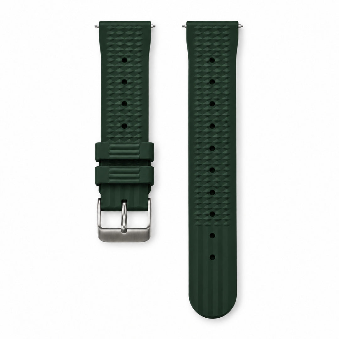 Forest Green Waffle: FKM Rubber Strap — studio listing photo