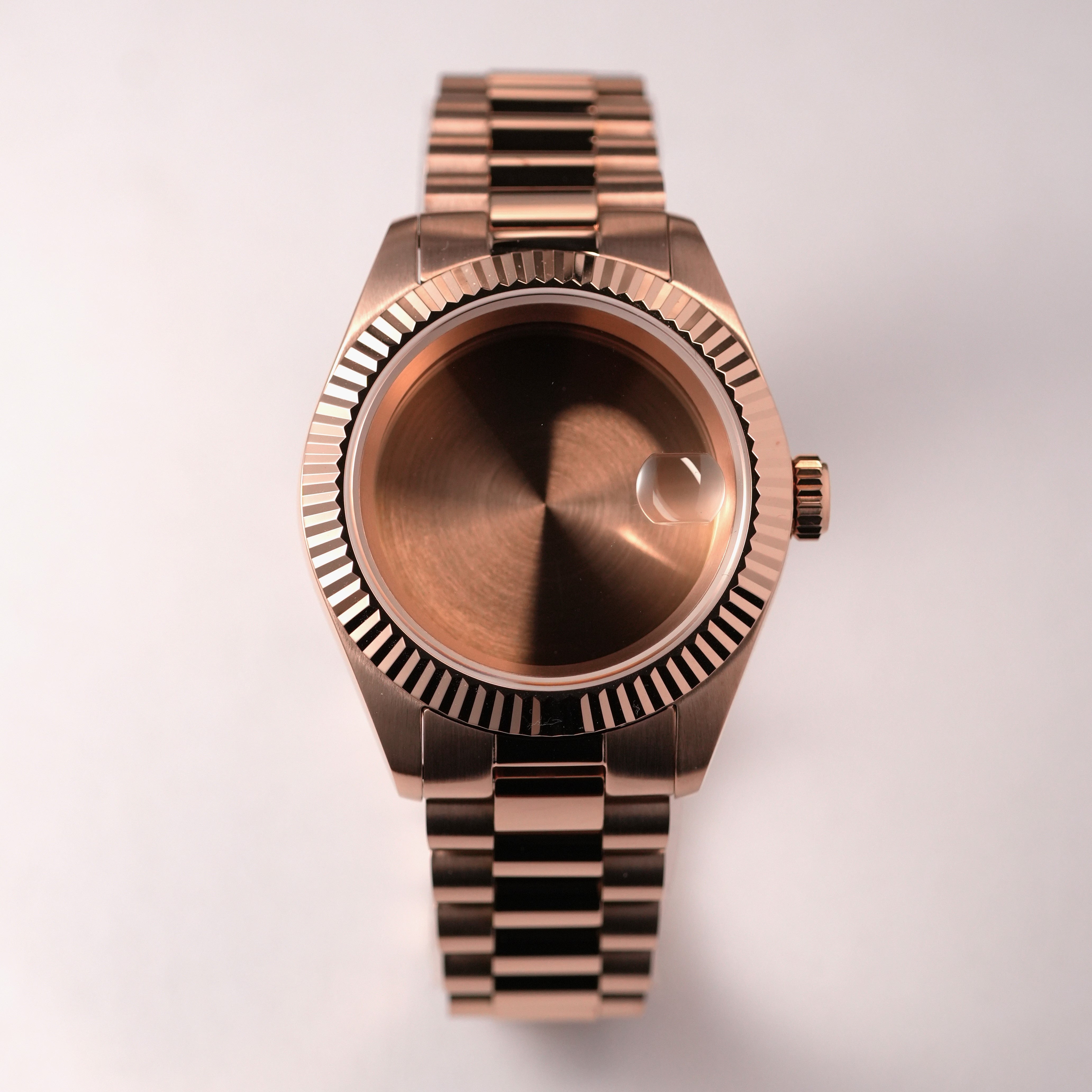 40MM Fluted: Brushed Rose Gold with Bracelet