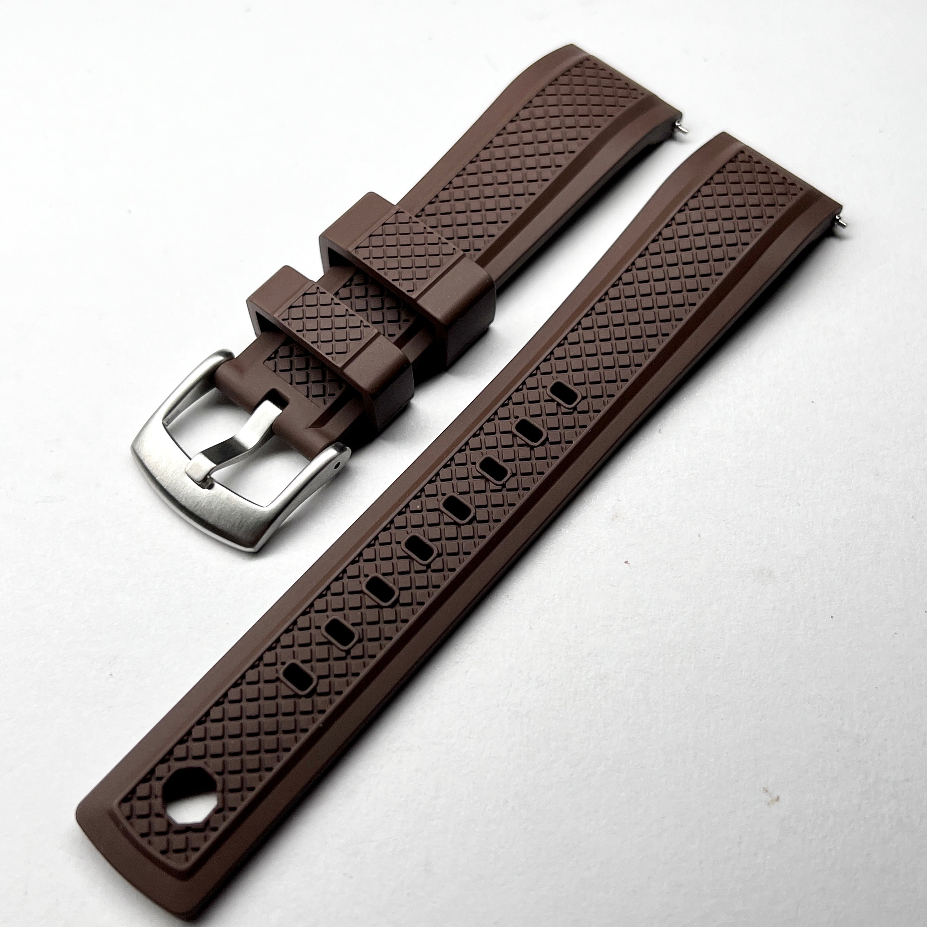 Crisscut: Brown Rubber Strap