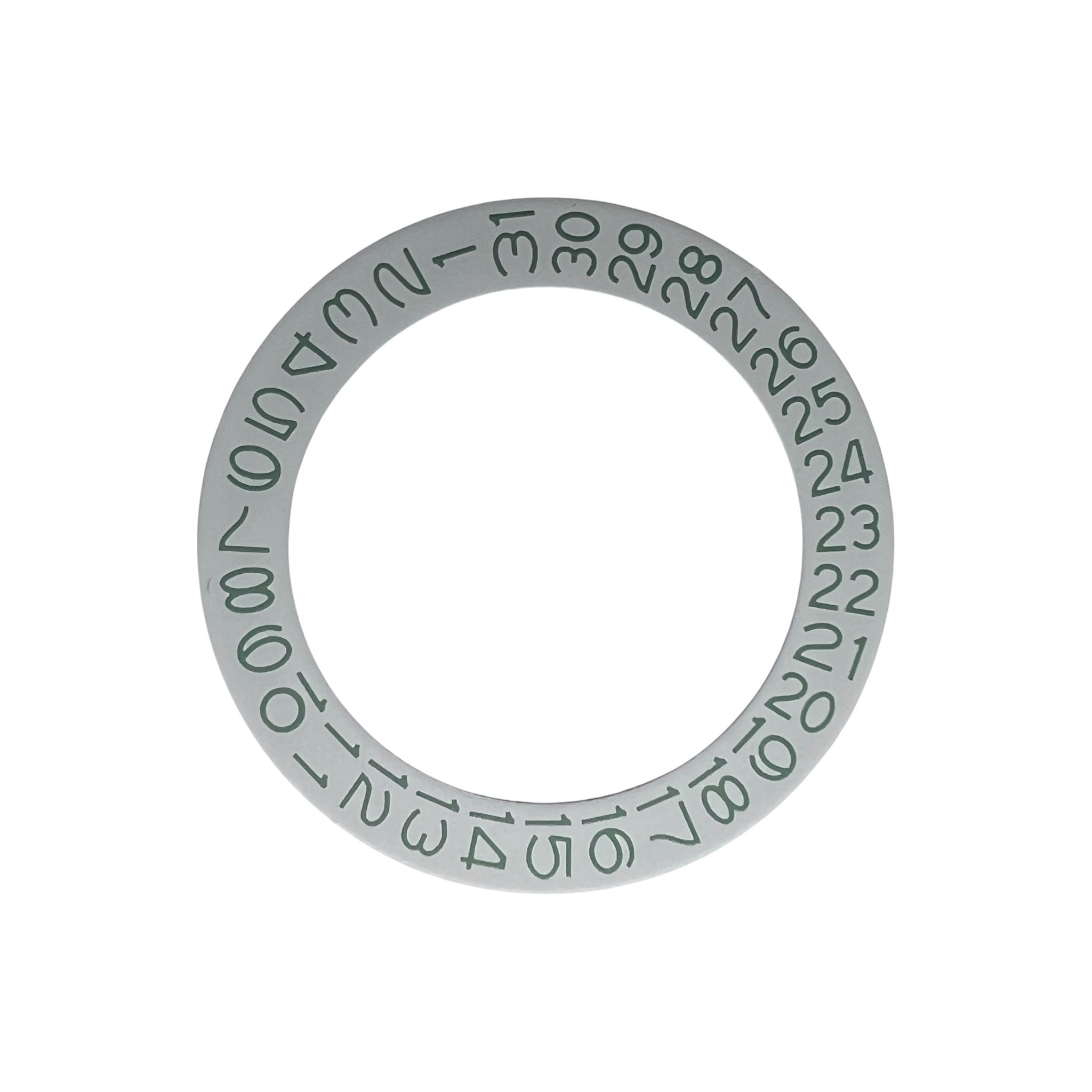 White Date Wheel: Olive Green Numerals