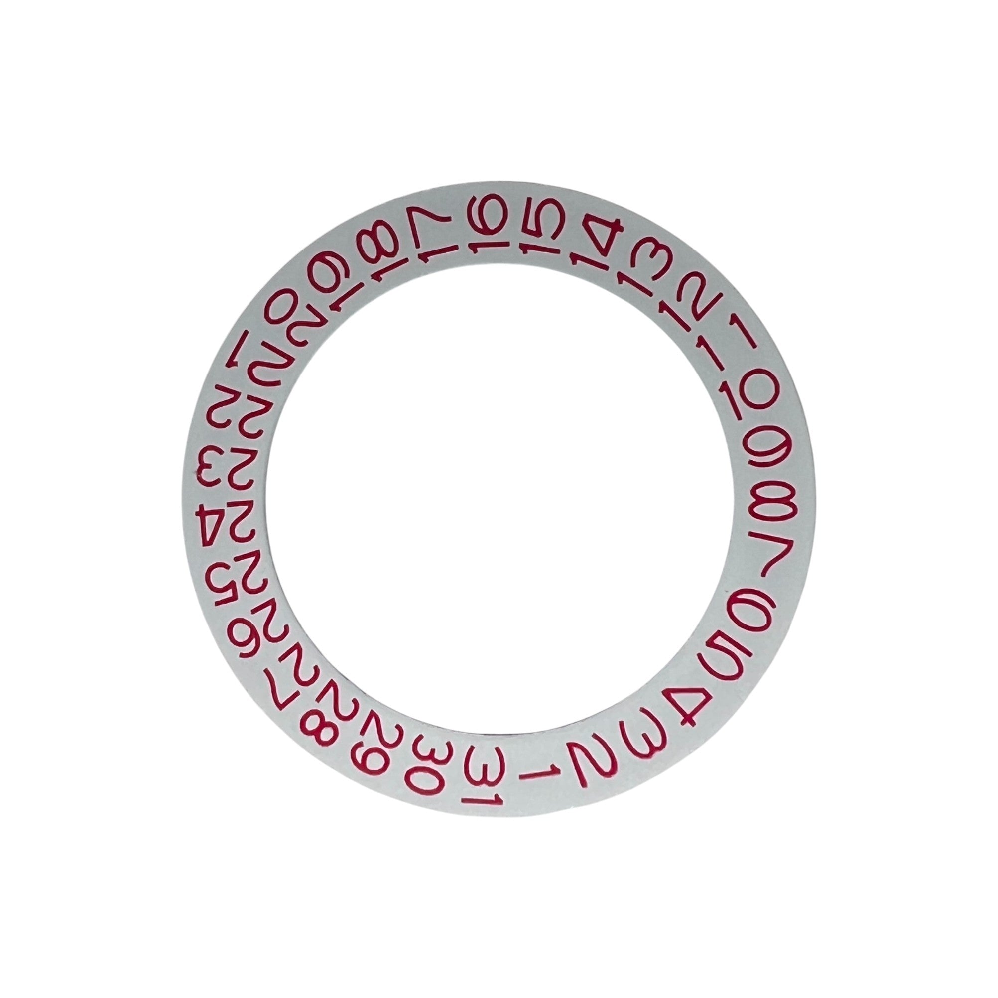 White Date Wheel: Deep Pink Numerals
