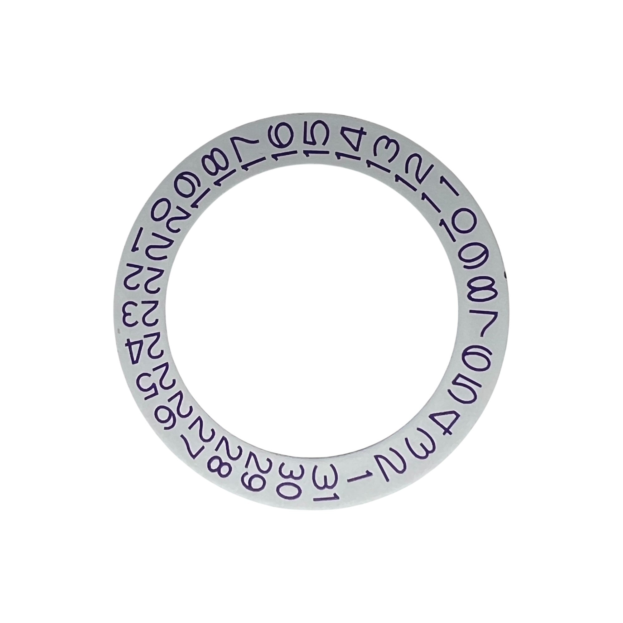 White Date Wheel: Purple Numerals