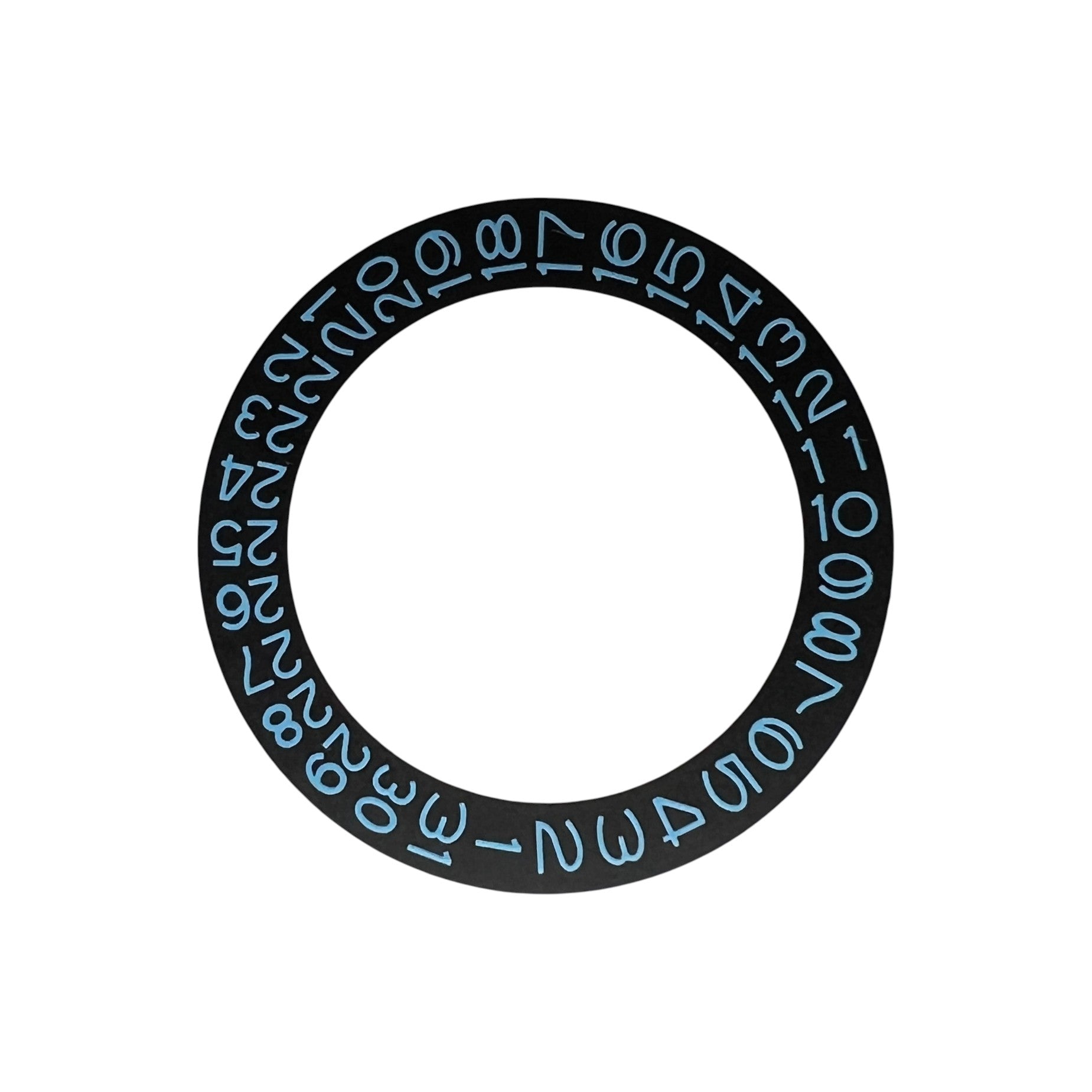 Black Date Wheel: Baby Blue Numerals