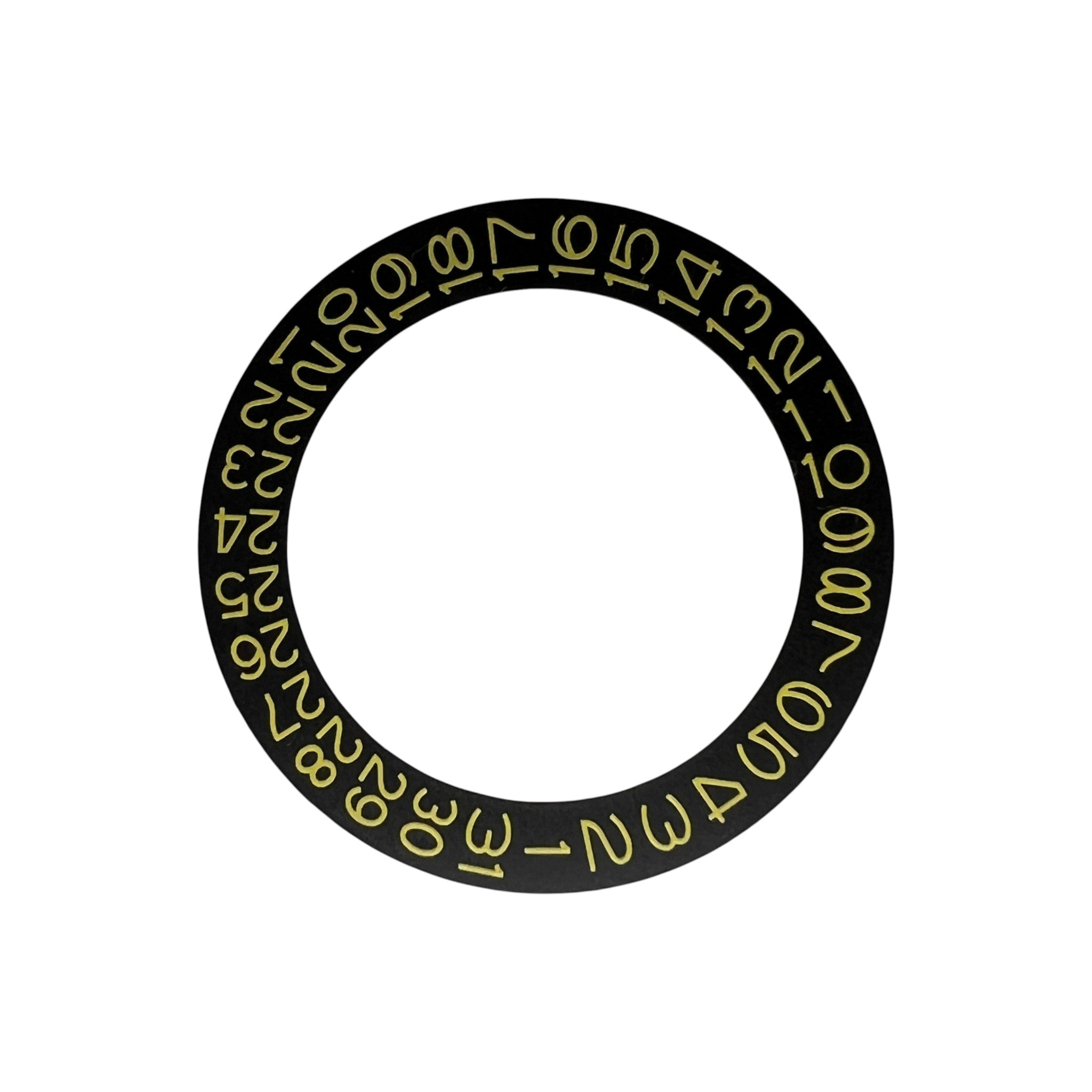 Black Date Wheel: Yellow Numerals