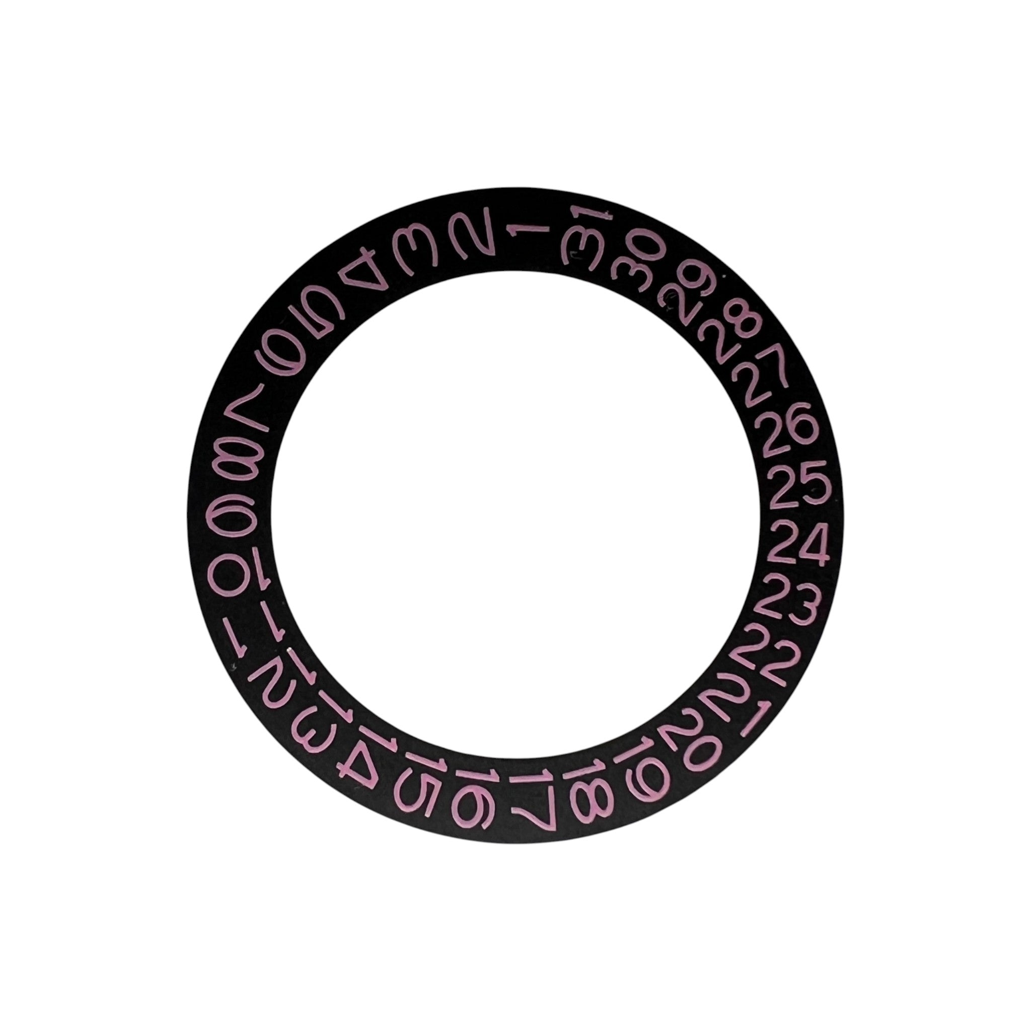 Black Date Wheel: Baby Pink Numerals