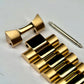 36MM Fluted: Brushed Gold with Dome & Presidential Bracelet