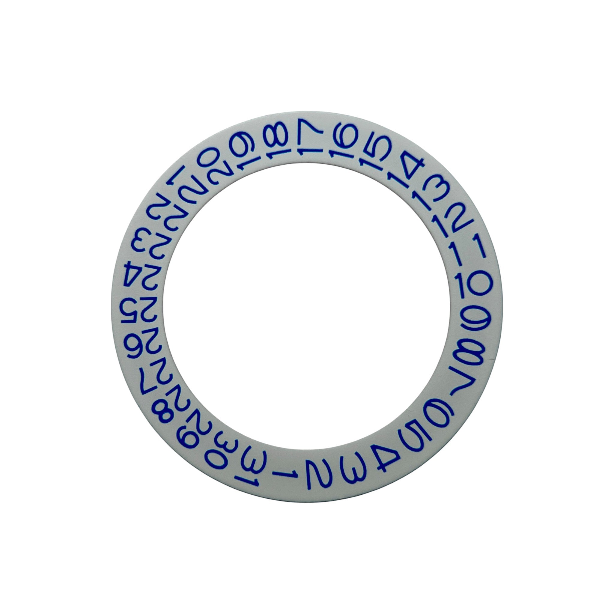 White Date Wheel: Navy Blue Numerals