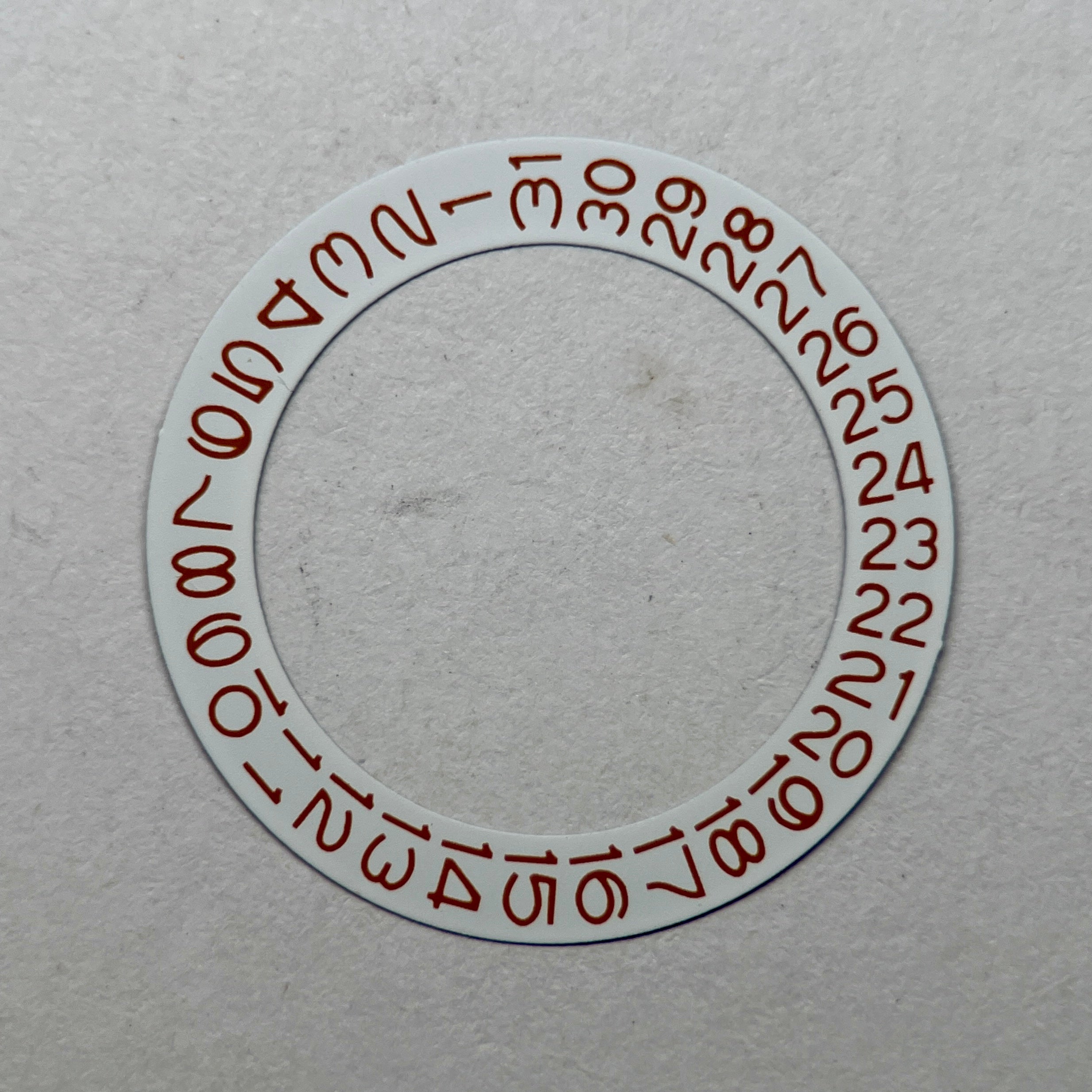 White Date Wheel: Brown Numerals