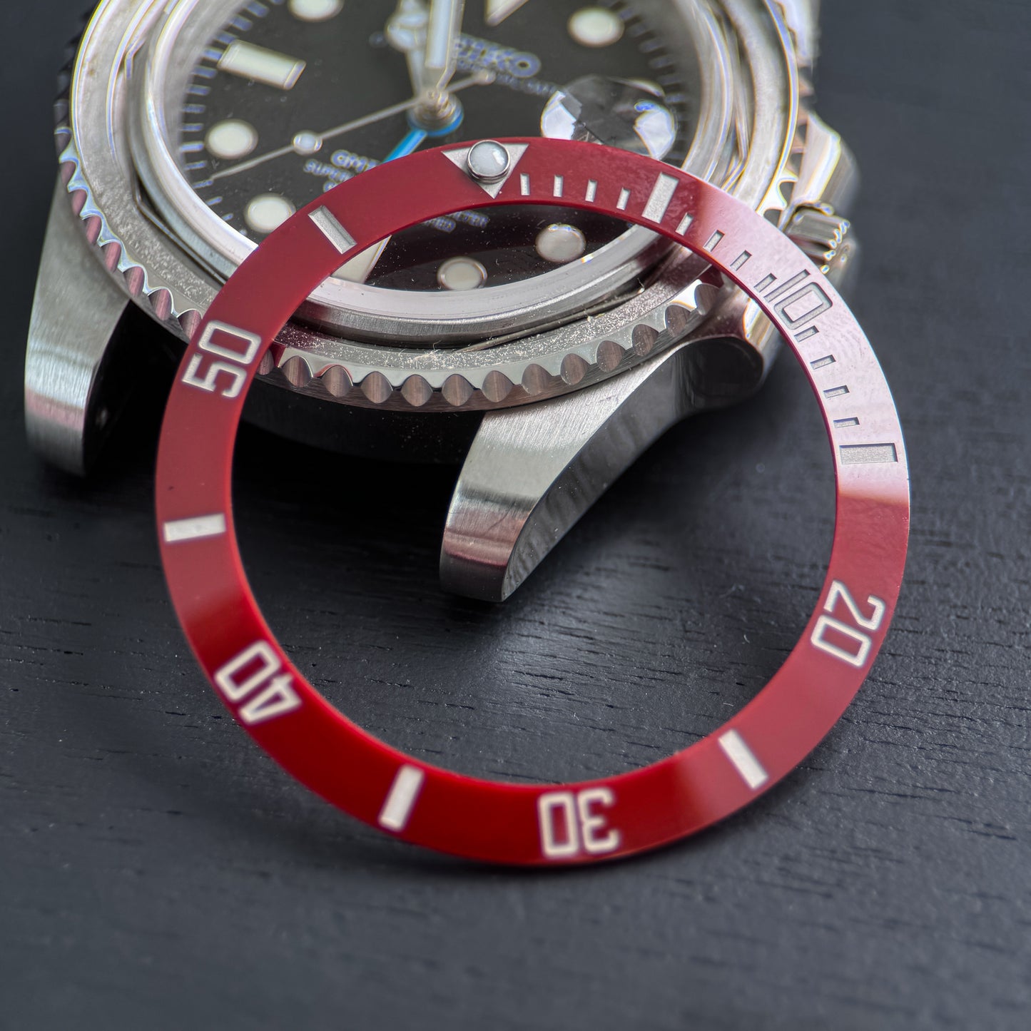 SKX007/SRPD Sub: Cherry in Silver Markers