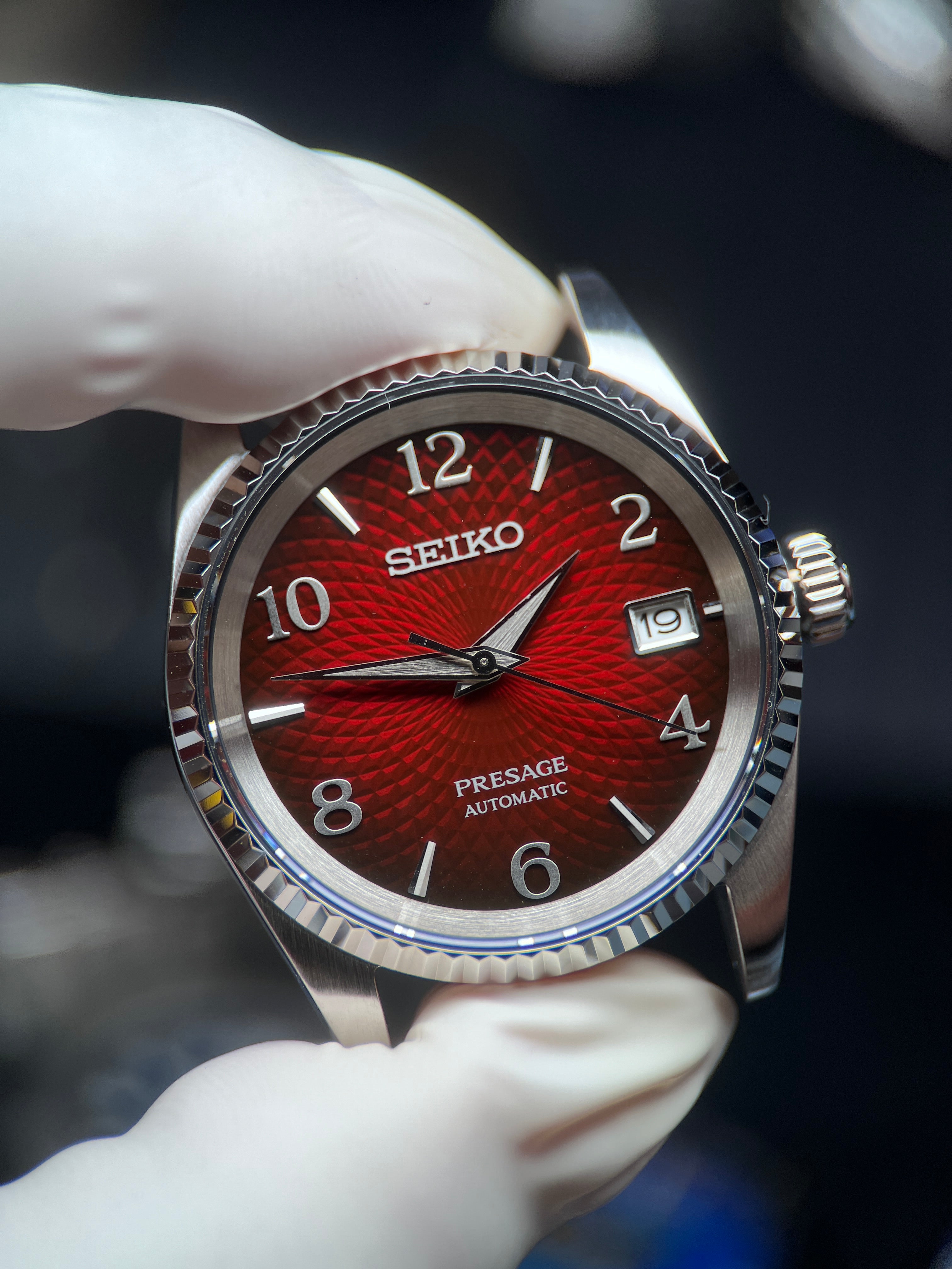 SEIKO プレザージュ SRPE41 レッド カクテルタイム 自動巻き 美品 SRPE41 Cocktail: Silver Presidential Set – WEEZMODS