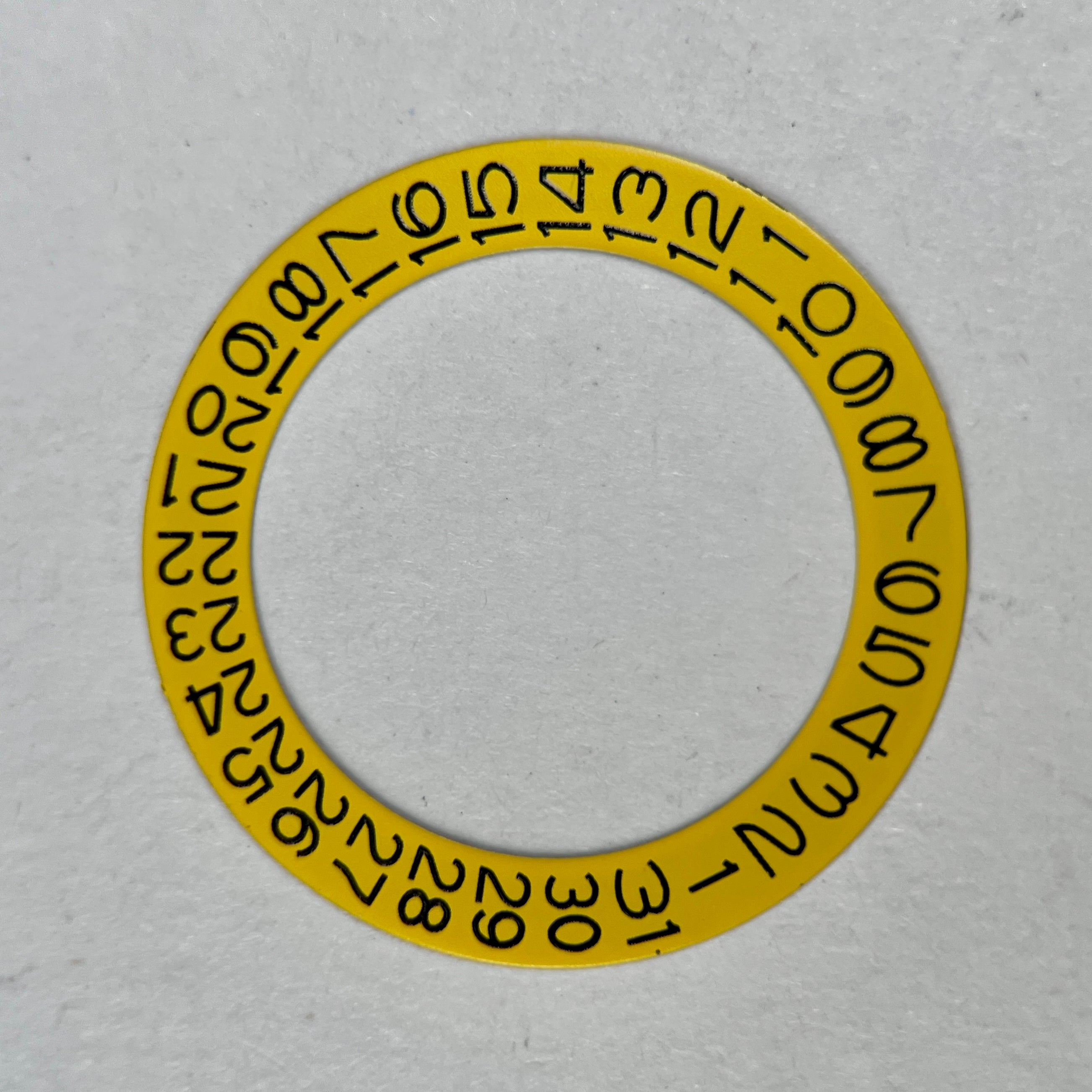 Yellow Date Wheel: Black Numerals